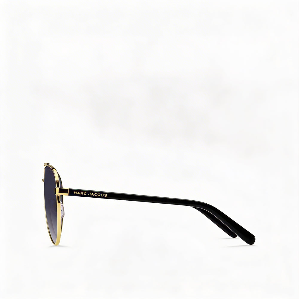 Gafas de sol unisex Marc Jacobs Marc 760/S de metal dorado y negro con lentes en gris oscuro 60-14-140