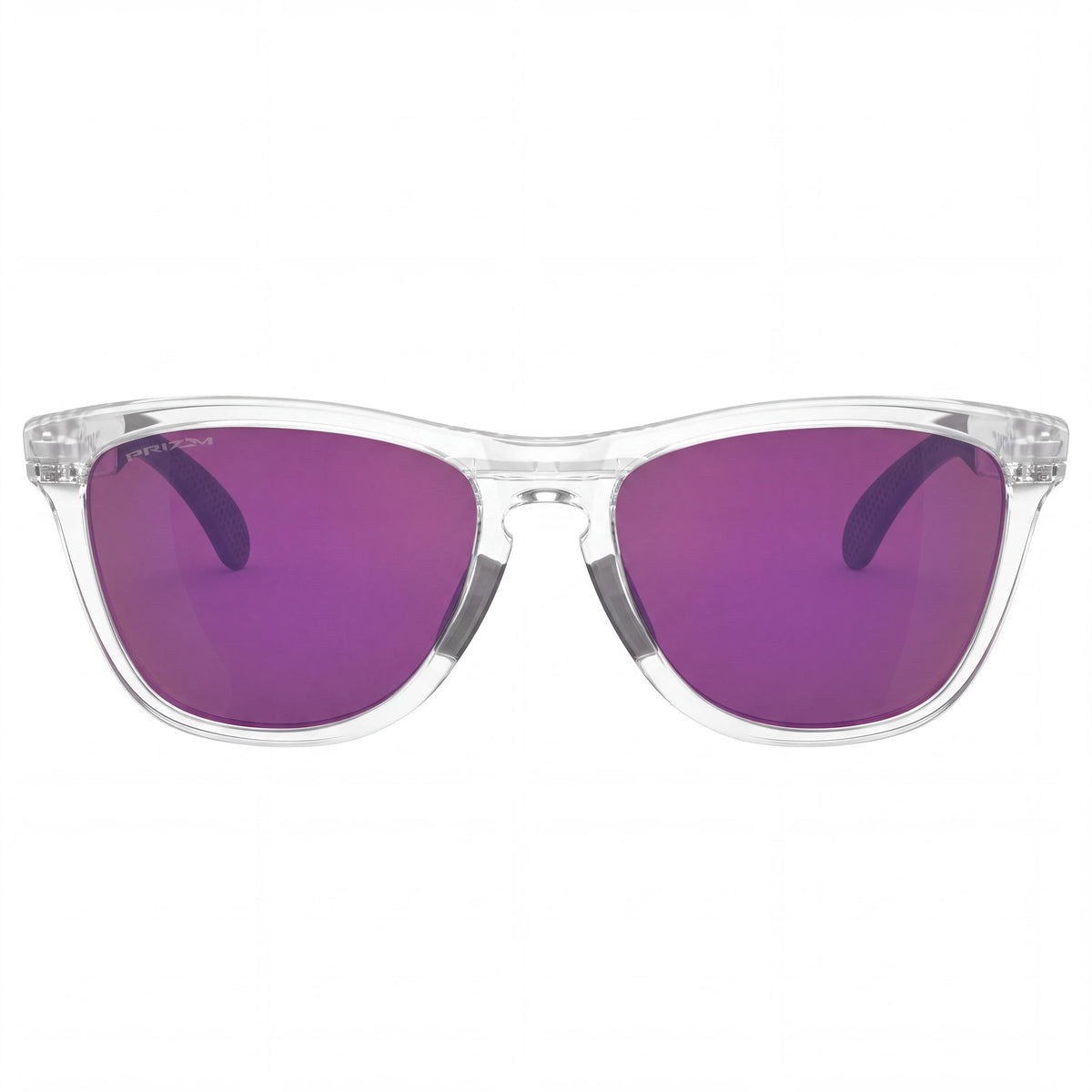 Gafas de sol unisex cuadradas Oakley 0OO9284, montura transparente mate, lentes Prizm violeta no polarizadas, 100 % protección UV, 55 mm, Photo 2
