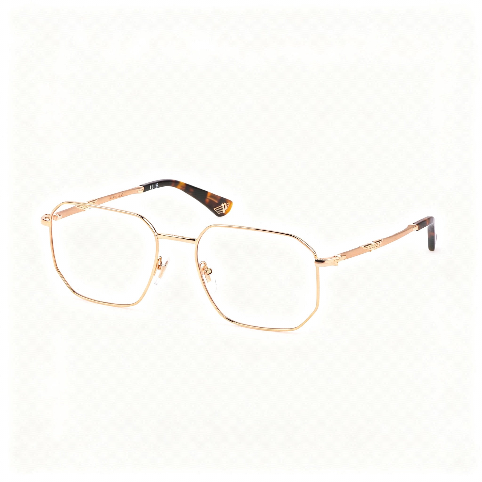 Police Modern Men's Metal Eyeglass Frame, Shiny Total Rose Gold, 53-18-145, Photo 3