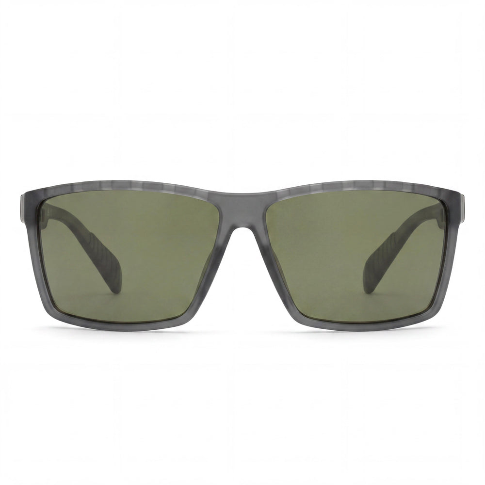 adidas Men's Injected Sun Glasses, Grey Green Plastic Frame, Green Lenses, UV Protection, 63mm