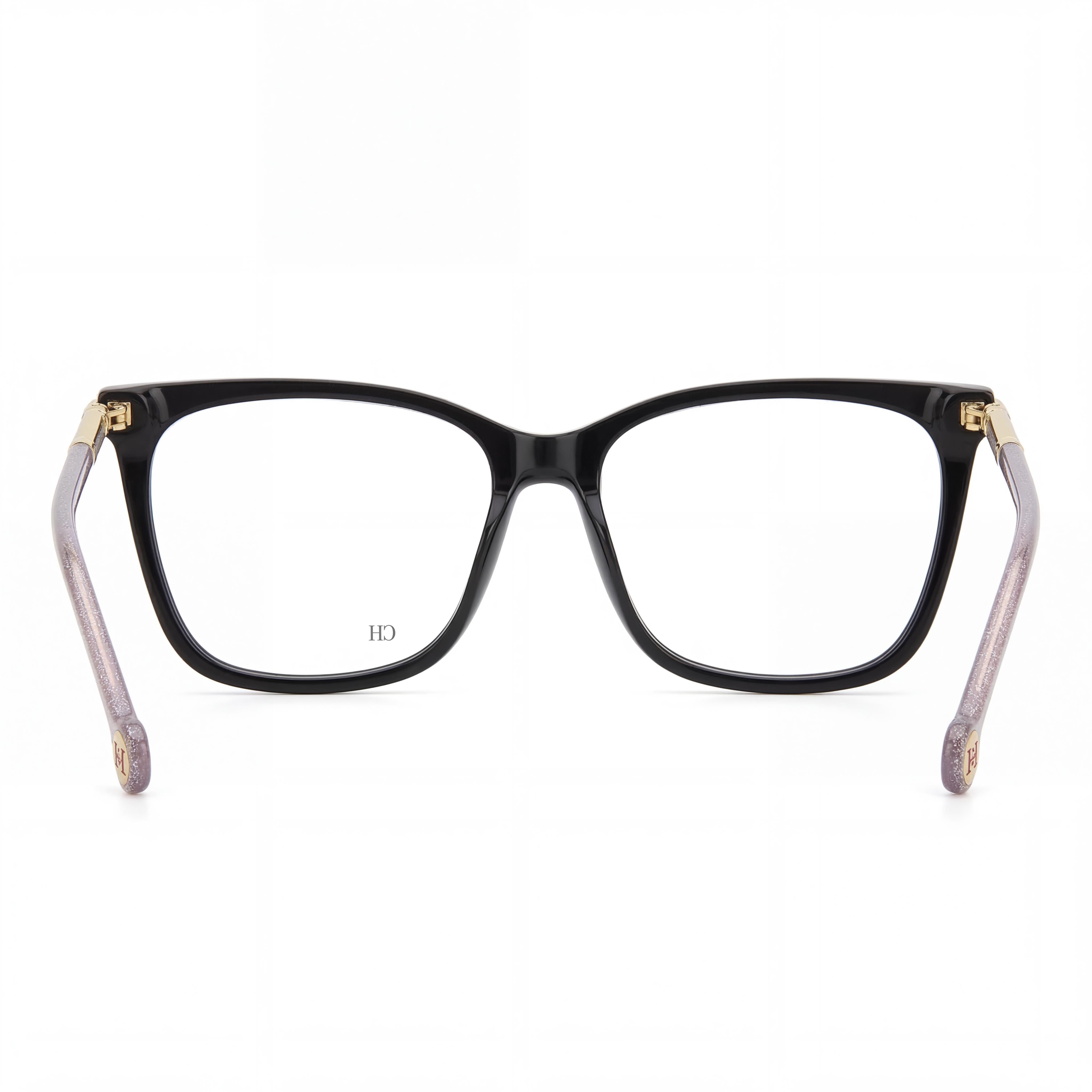 Carolina Herrera Classic Women's Plastic Frame Sunglasses, Non-Polarized Black Glitter Black Lenses, 53mm, Photo 2