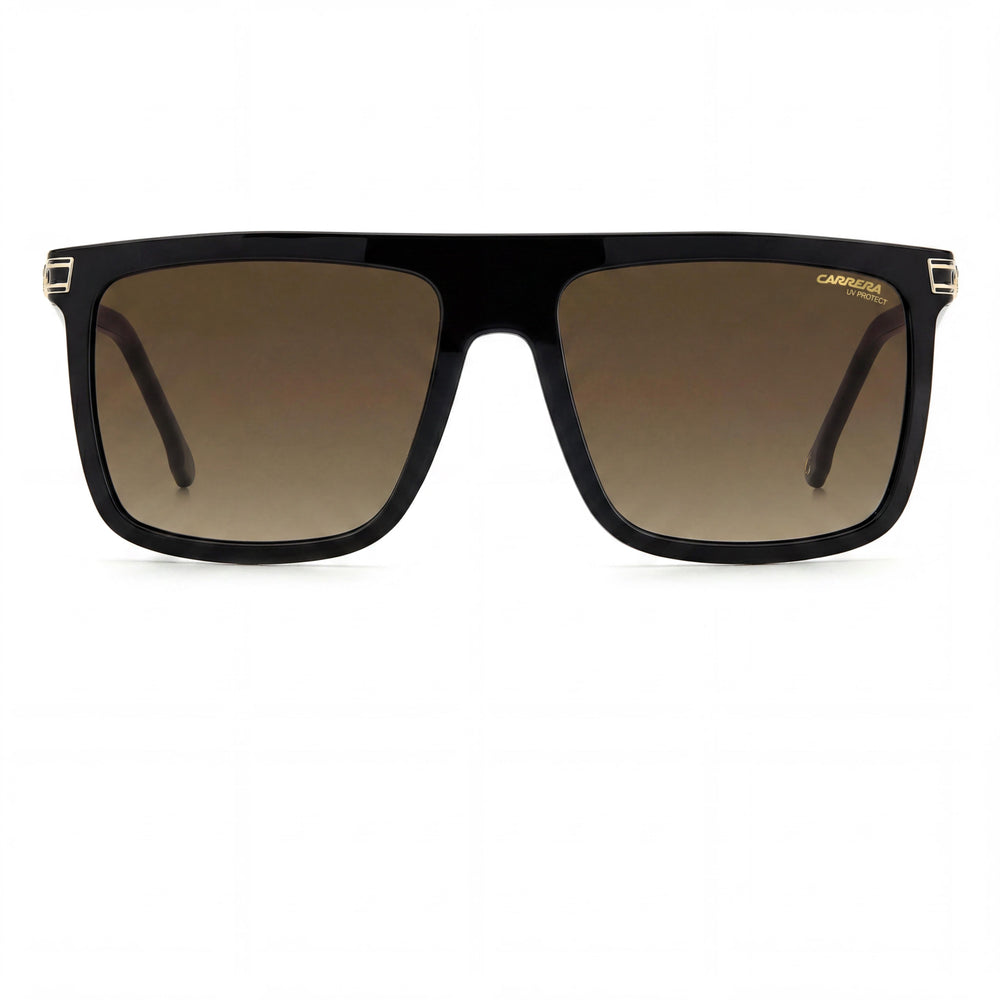 Carrera 1048/S Unisex Black Polyamide Frame Grey Brown Shaded Non-Polarized UV Protection Sunglasses 58mm