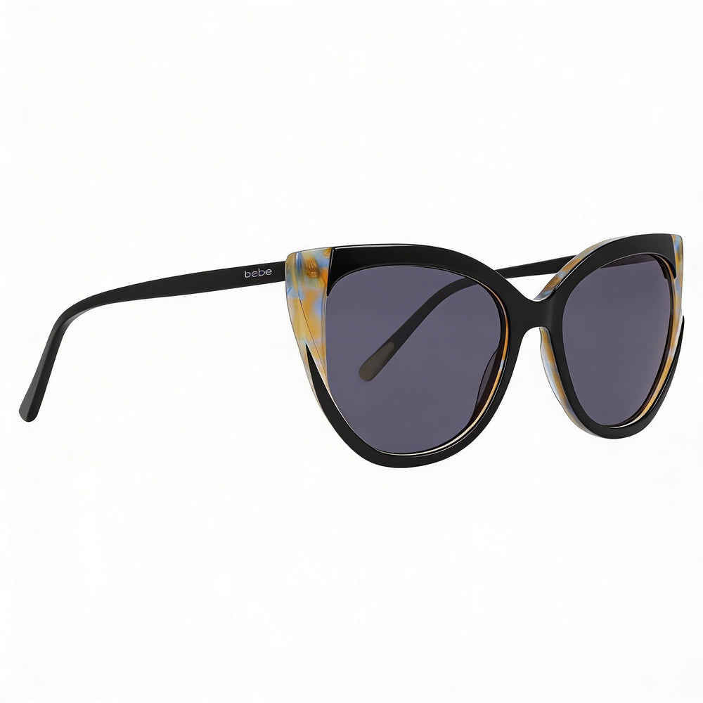 bebe Bb7253 Women's Jet Black Plastic Frame Eyewear with 100% UV Protection, Frame Size 56-18-140mm