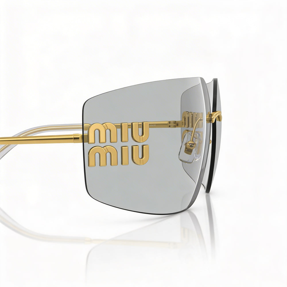 Miu Miu Modern Women's Multicoloured Metal Frame UV Protection Light Grey Polyamide Lens Sunglasses 80mm