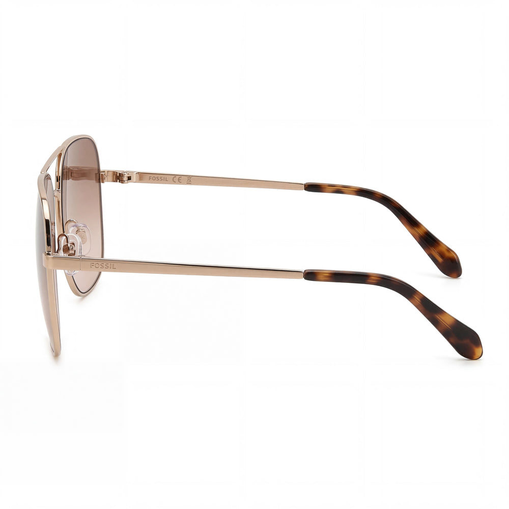 Fossil Fos 3154/G/S Women's Red Gold Stainless Steel Sunglasses Brown Pink Shaded 61mm