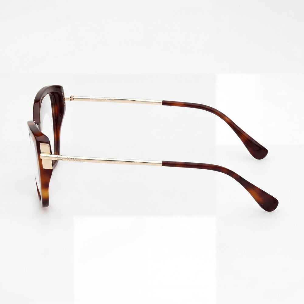 MaxMara Mm5117 Gafas de Sol de Plástico para Mujer Havana Oscuro Montura Oro Pálido Brillante Lentes Havana Oscuro 55mm
