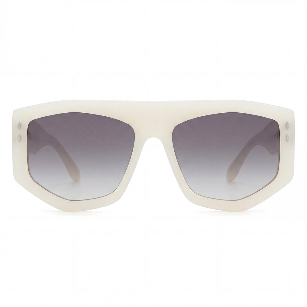 Isabel Marant Women's Trendy Acetate Pearled White Grey Frame Polycarbonate Lens Sunglasses 56mm