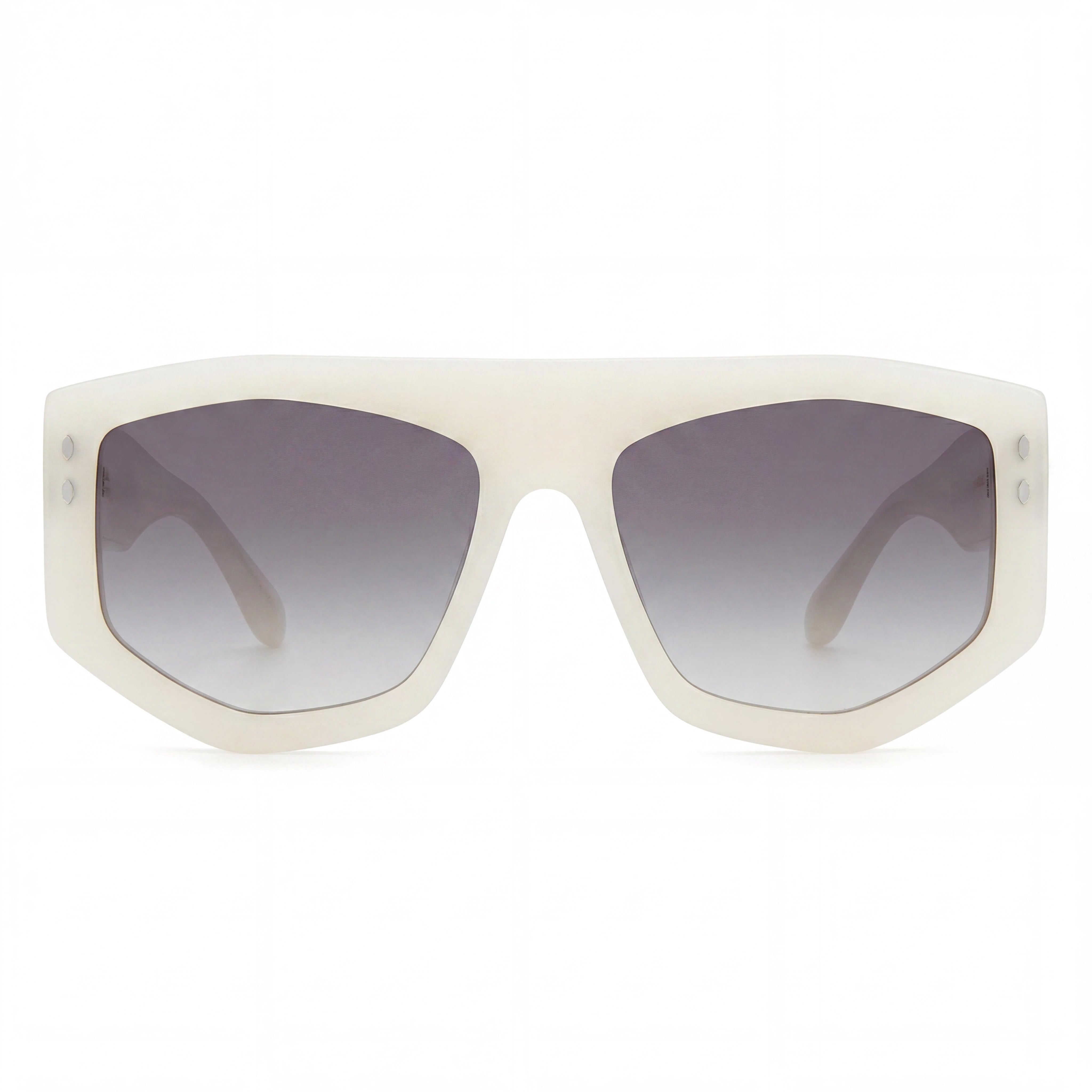 Gafas de sol Isabel Marant de mujer modernas con montura de acetato blanco perla gris y lente de policarbonato de 56 mm, Photo 2