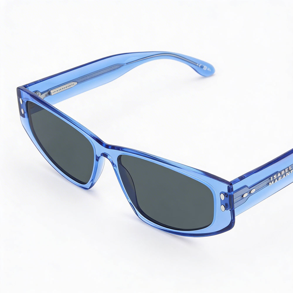 Isabel Marant Casual Women's Sunglasses: Blue Acetate Frame, Grey Lenses, 57mm Lens Width