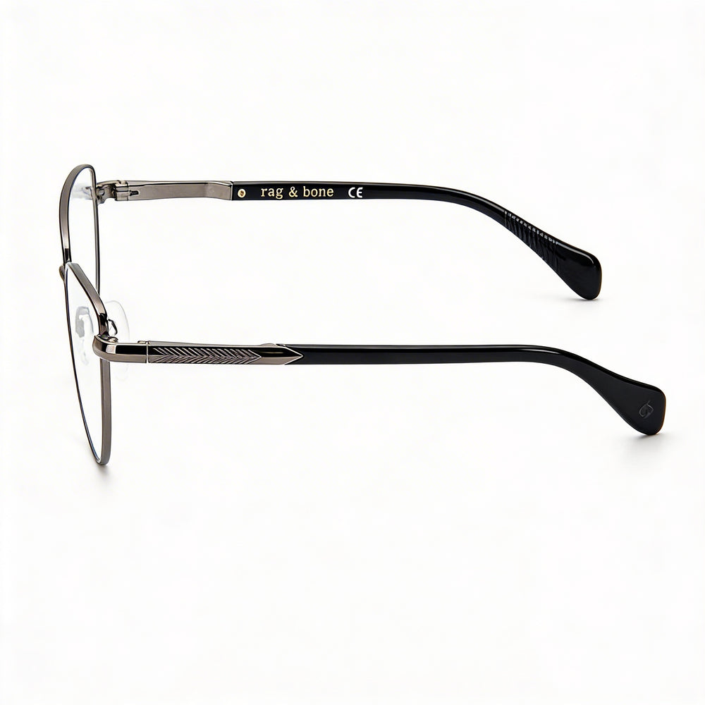 Gafas de Metal de Mujer Ojo de Gato rag & bone, Adaptable a la Luz, Negro Rutenio Oscuro, 53mm