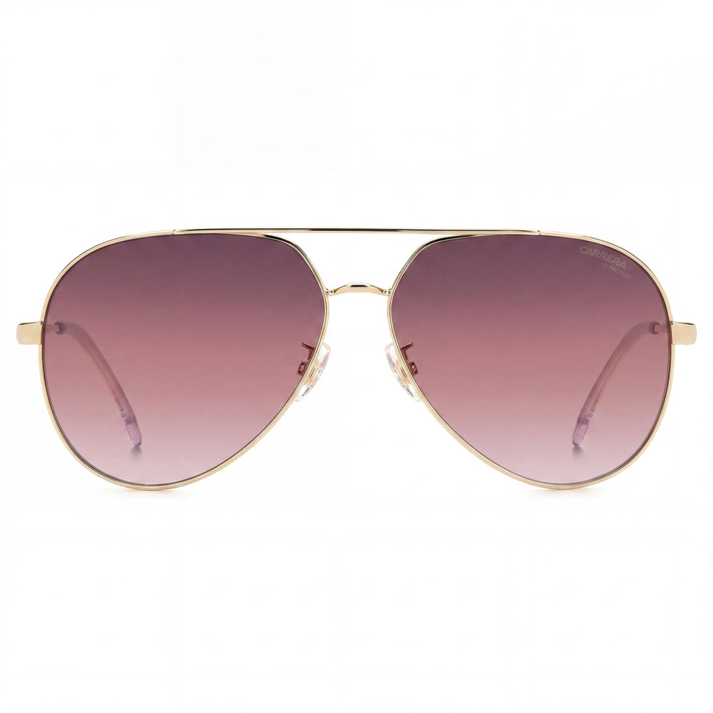 Gafas de sol para mujer Carrera Carrera 3005/S de acero inoxidable, doradas, burdeos, con lentes rosas sombreadas burdeos de 63 mm, protección UV