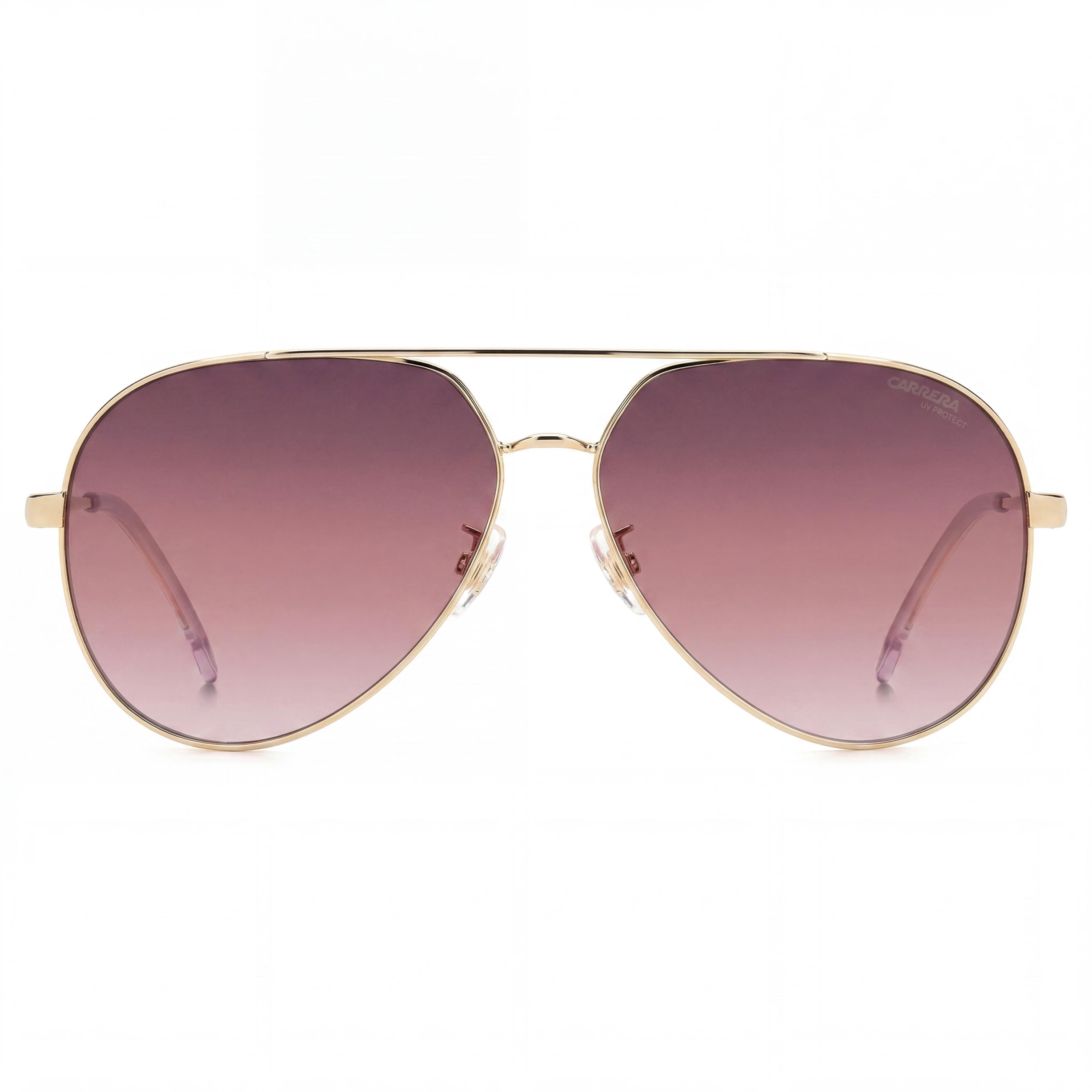 Gafas de sol para mujer Carrera Carrera 3005/S de acero inoxidable, doradas, burdeos, con lentes rosas sombreadas burdeos de 63 mm, protección UV, Photo 2