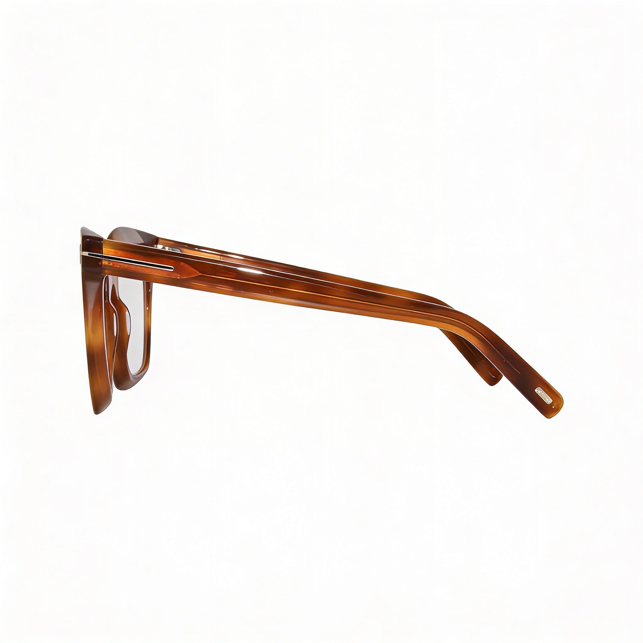 Gafas de sol Tom Ford TF5880-B para mujer, de plástico pantografiado, brillante, transparente, ámbar, con bloqueo de luz azul, montura completa, cuadradas, 51 mm, Photo 2