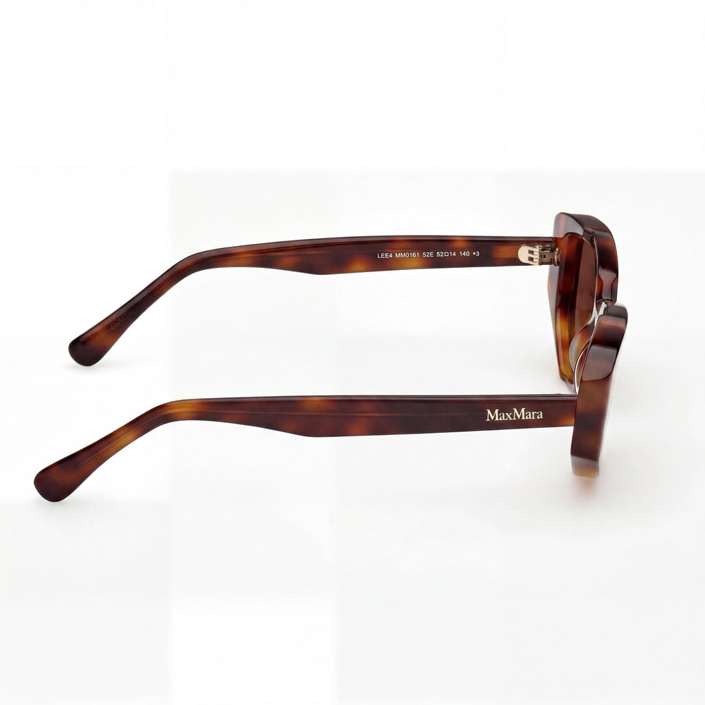 Gafas de Sol Casuales MaxMara para Mujer con Montura de Acetato Marrón Oscuro Habana, Ancho de Lente de 52 mm, Puente de 14 mm, Patilla de 140 mm