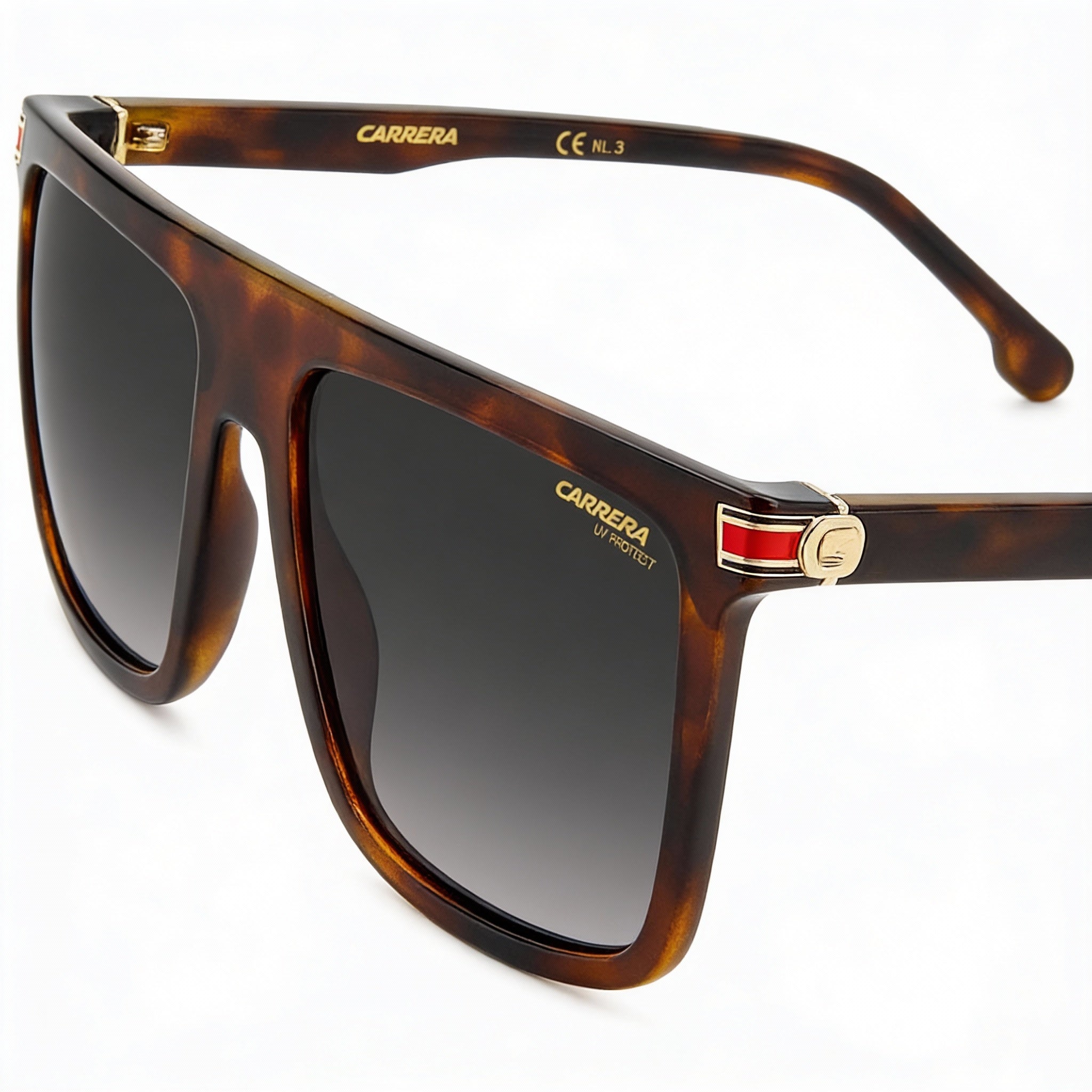 Gafas de sol Carrera Contemporary para hombre en color Havana oscuro con propionato y lentes en gris oscuro con protección UV de 58 mm, Photo 1