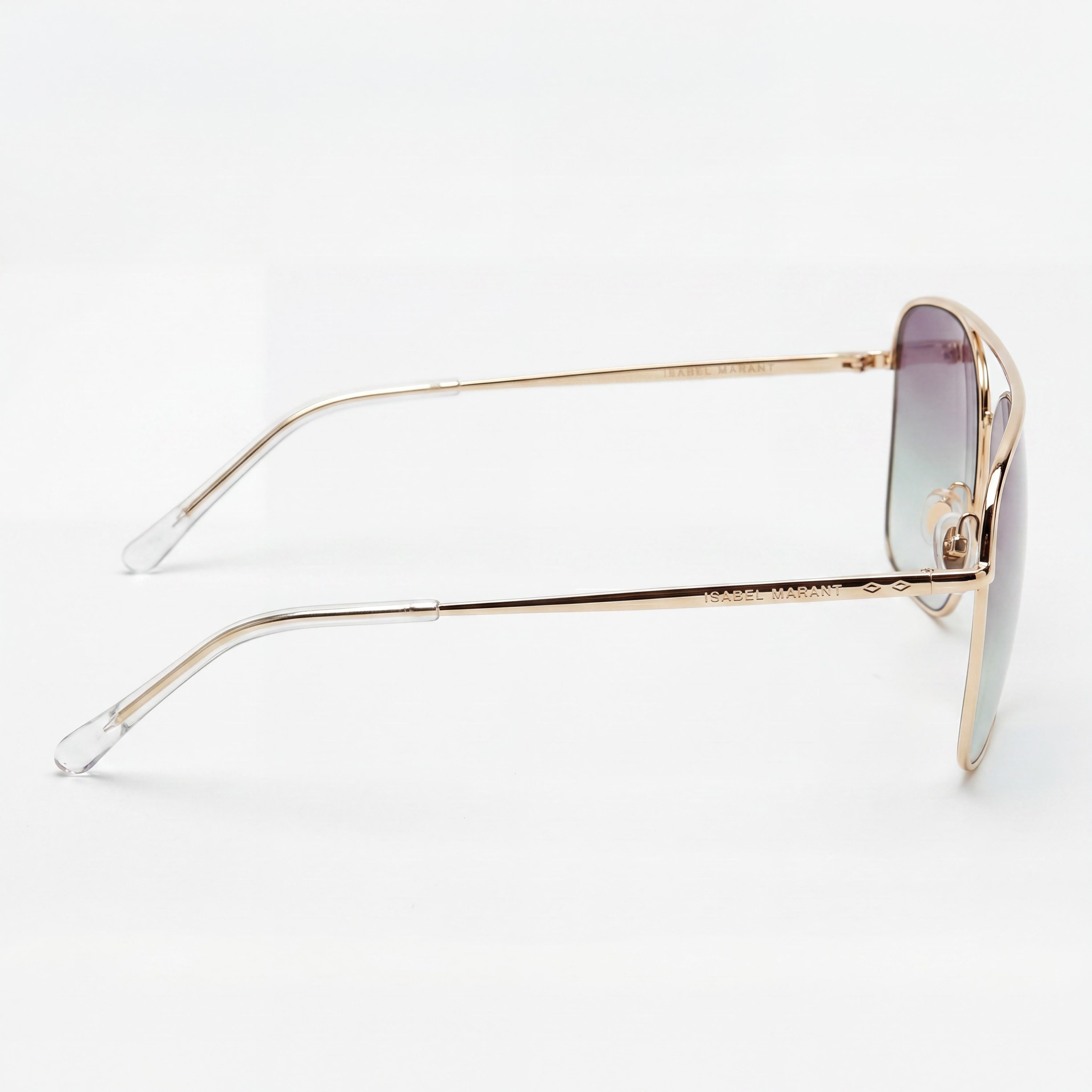 Isabel Marant Gafas de Sol Finas de Metal Modernas para Mujer en Oro Rosa y Gris de Acero Inoxidable con Protección UV 62-13-140, Photo 3