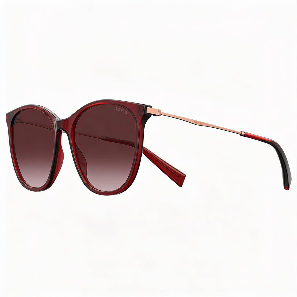 Levi's Lv 5006/S Women's Red Burgundy Polymethyl Methacrylate Frame Pink Doubleshade Lens Sunglasses 55mm