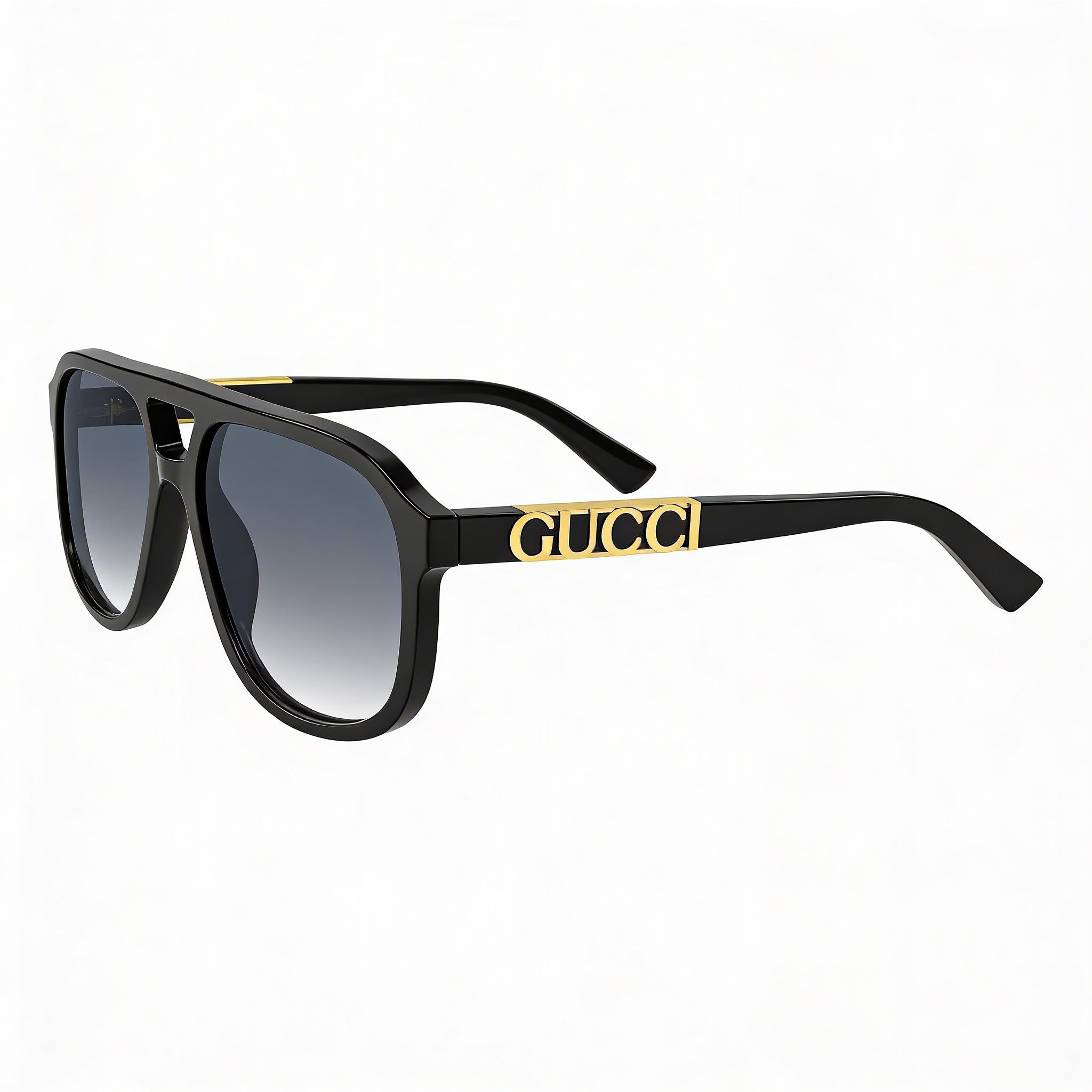 Gucci Gg1188s 002 Unisex Aluminium Frame Prescription-Ready UV Protection Black Gold-logo Grey Lenses 58mm, Photo 3