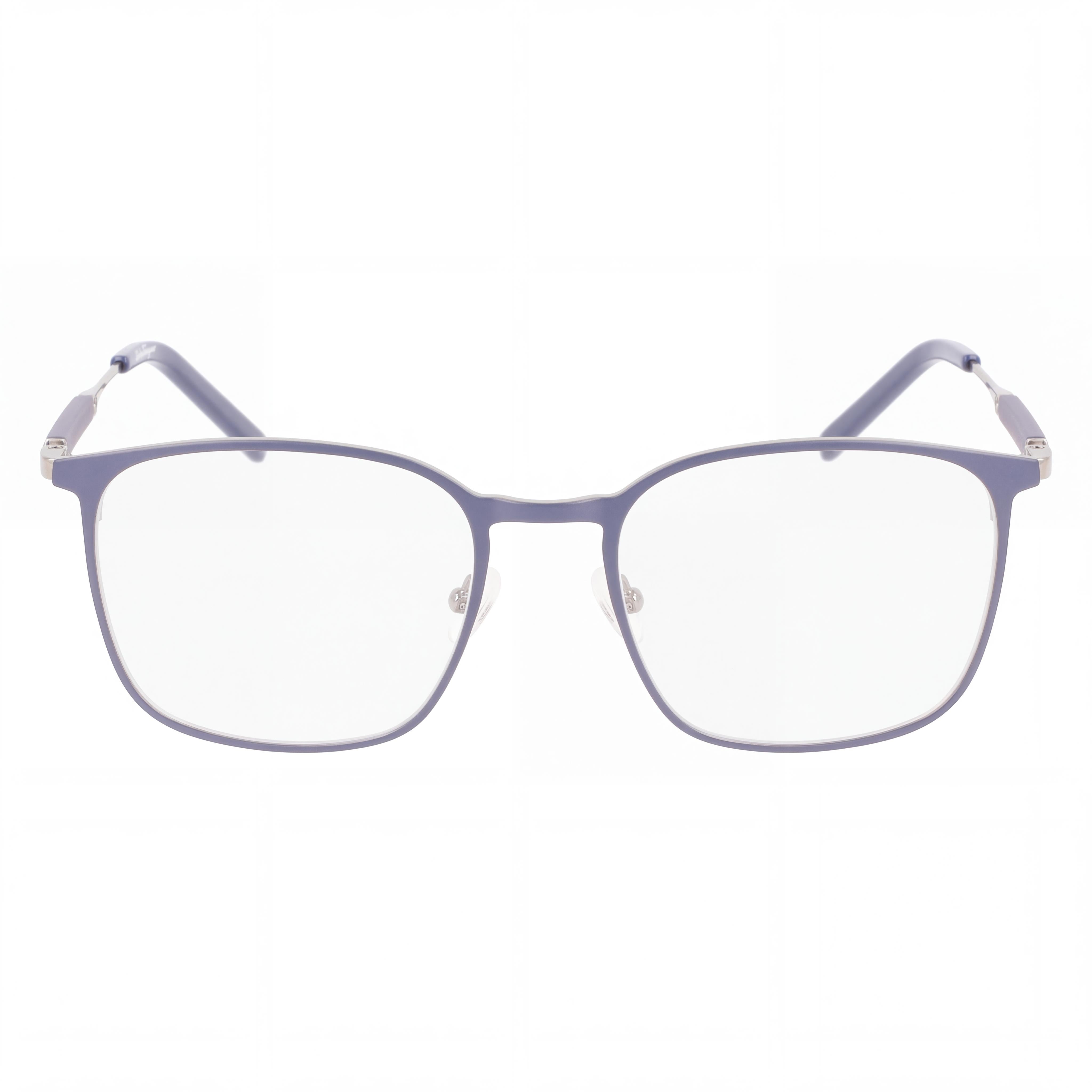 Gafas Salvatore Ferragamo Modern Square de titanio con filtro de luz azul color rutenio para mujer, 54 mm, Photo 2
