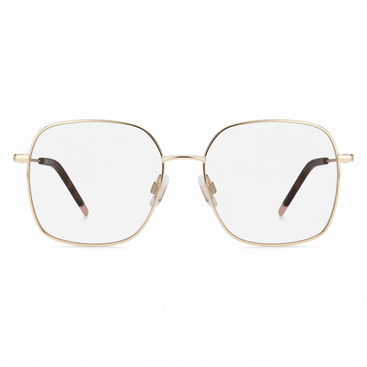 HUGO Modern Women's Metal Gold Prescription Ready Optical Frames with Clear Demo Plastic or Polycarbonate Lenses, Size 55-17-140mm, Photo 2