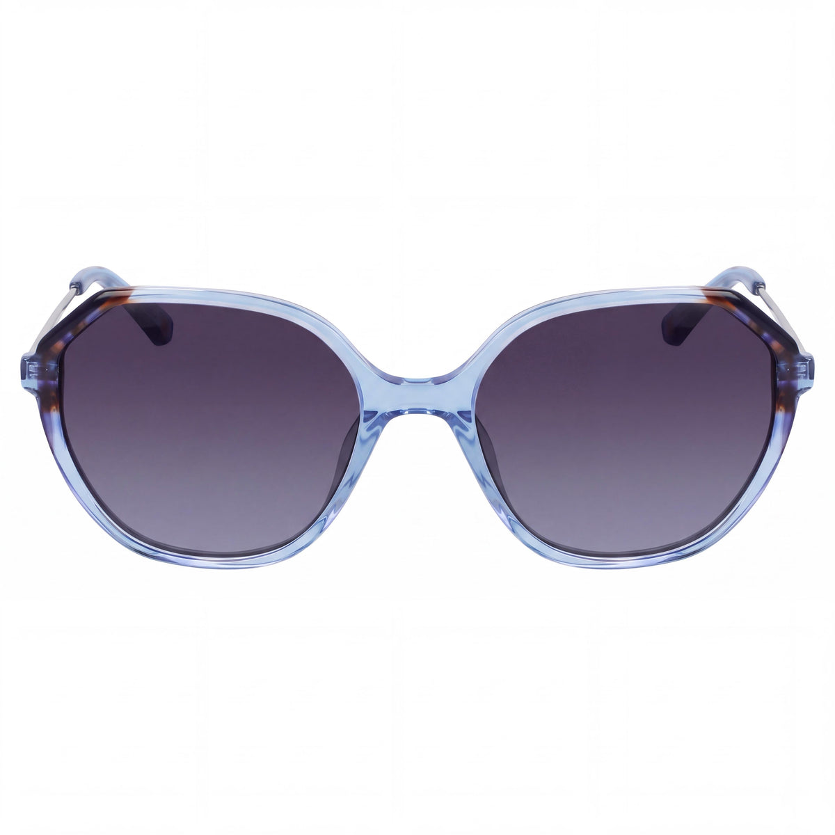 Anne Klein Ak7075 Women's Blue Plastic Square Sunglasses with Grey Gradient Lenses UV Protected 55mm, Photo 2
