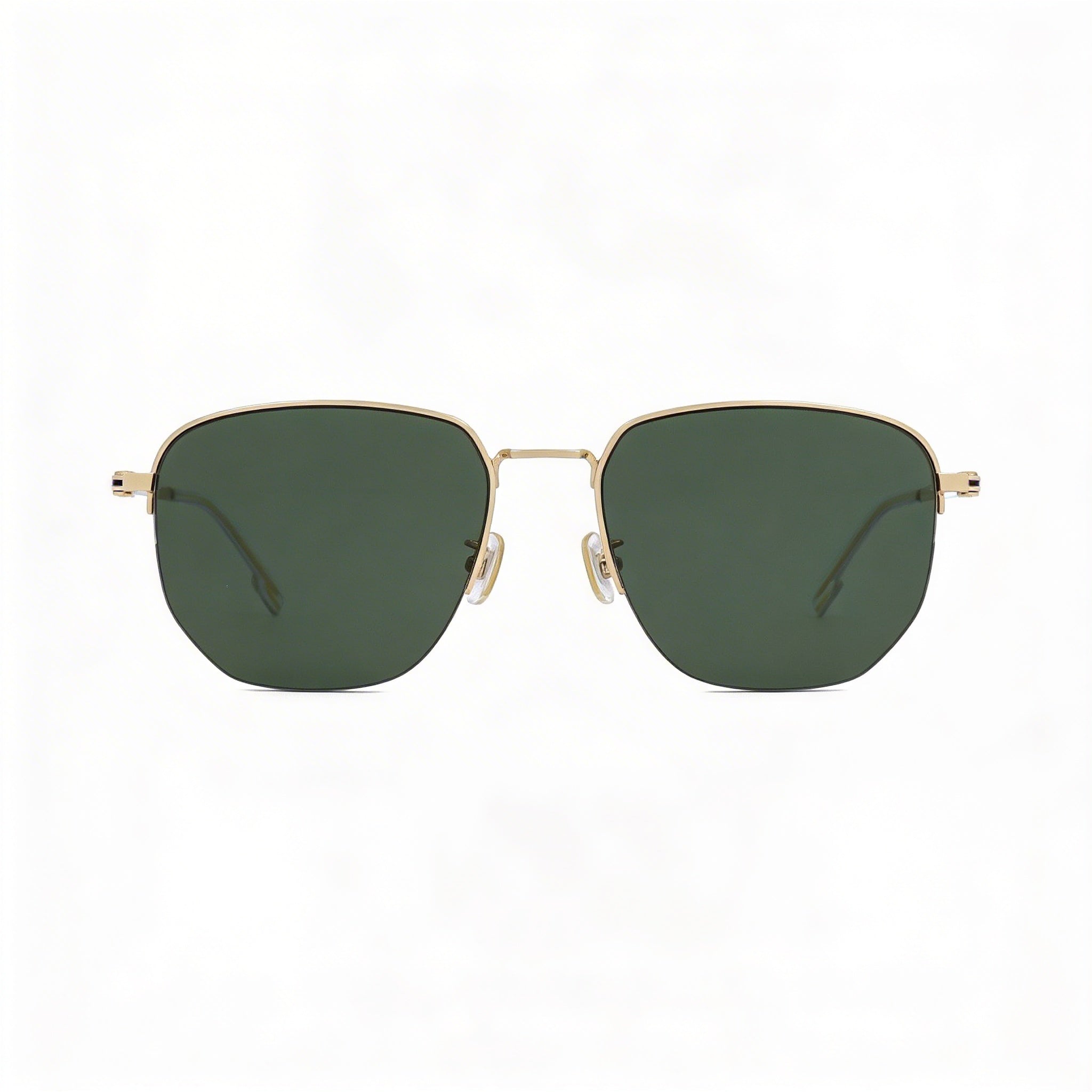 Hugo Boss BOSS 1538/F/SK Gafas de Sol Unisex de Acero Inoxidable con Montura Verde Dorada, Lentes Verdes No Polarizadas y Protección UV 57mm, Photo 2