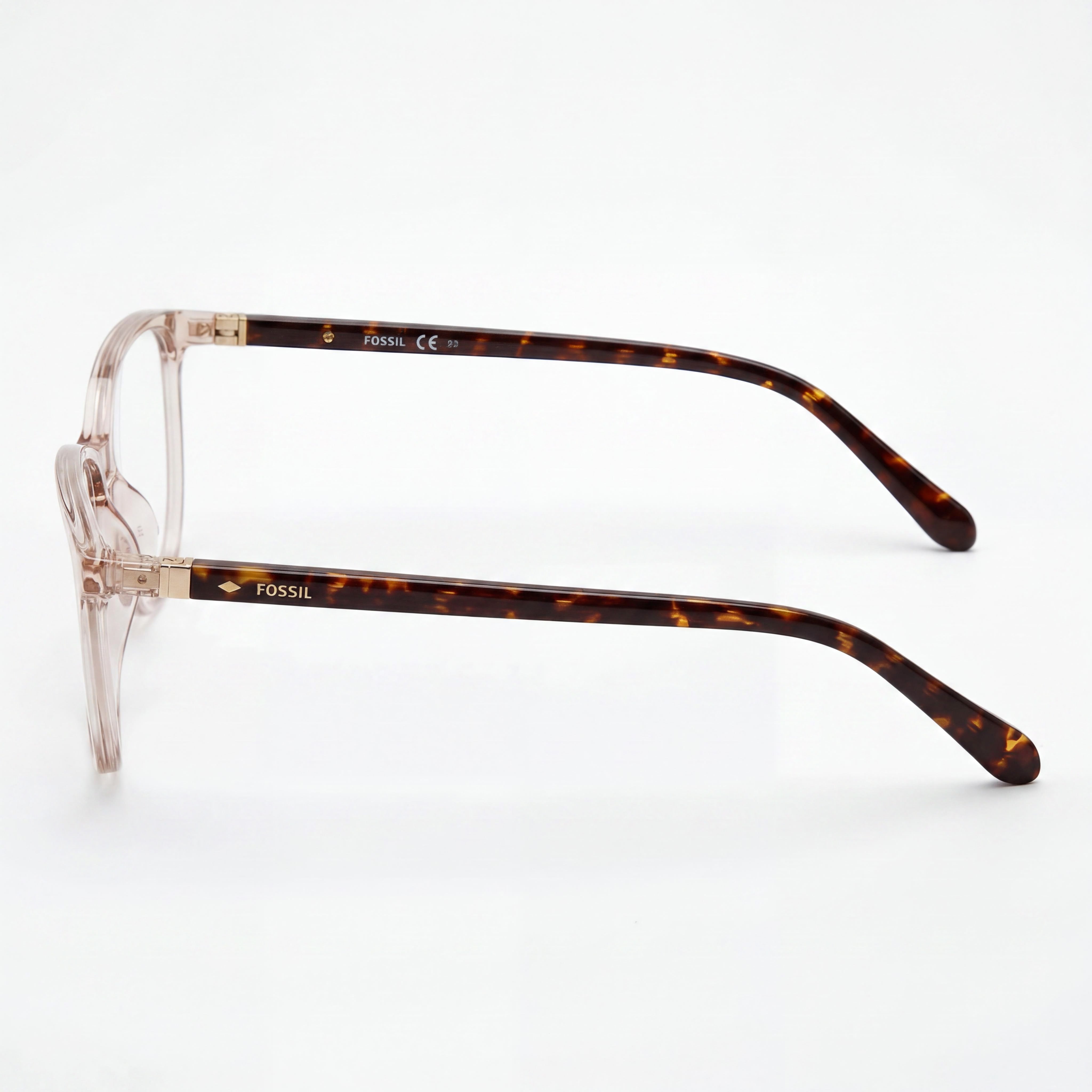 Gafas Fossil Fos 7050 para mujer de poliamida color beige cristal, lente de 54 mm, puente de 15 mm, patilla de 140 mm, Photo 2