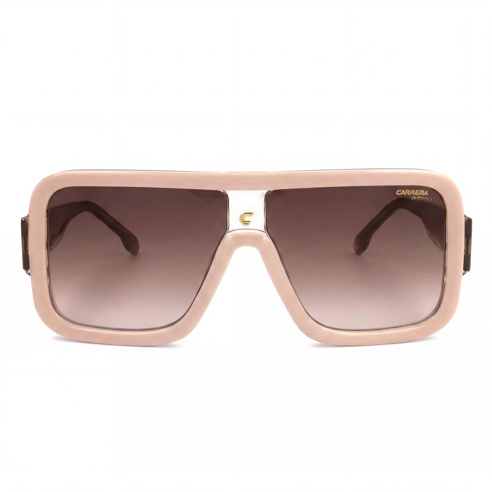 Carrera Classic Women's Sunglasses with Beige Brown Shaded Acetate Frame and Gradient Brown Lenses 62mm