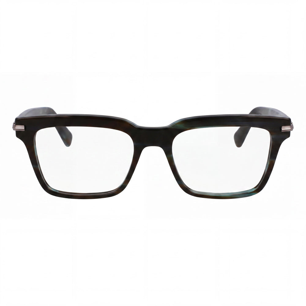 Ferragamo Men's Sf3014 Acetate Frame Striped Green Non- Polycarbonate Clear Lens 55mm Eyeglasses