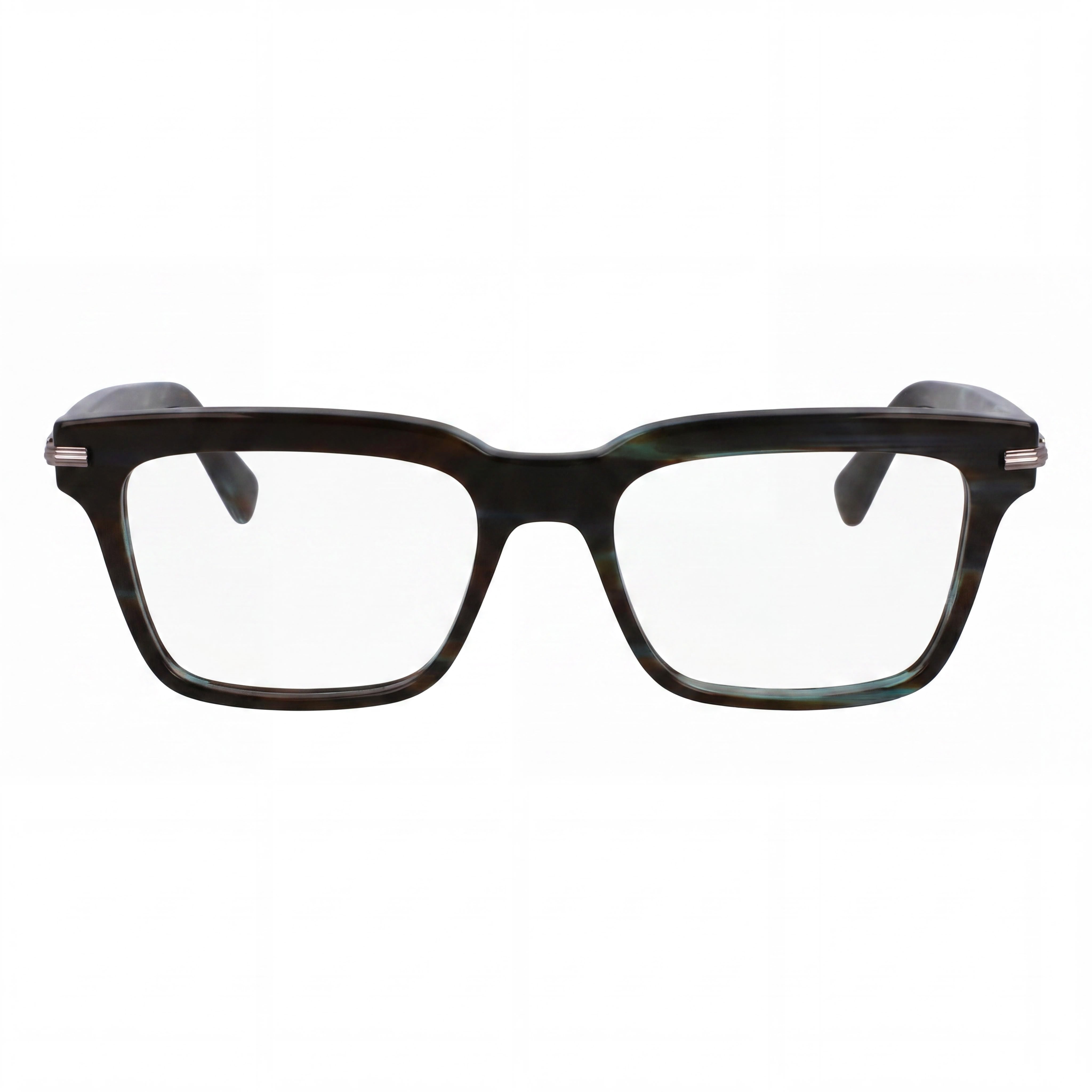 Ferragamo Men's Sf3014 Acetate Frame Striped Green Non- Polycarbonate Clear Lens 55mm Eyeglasses, Photo 2