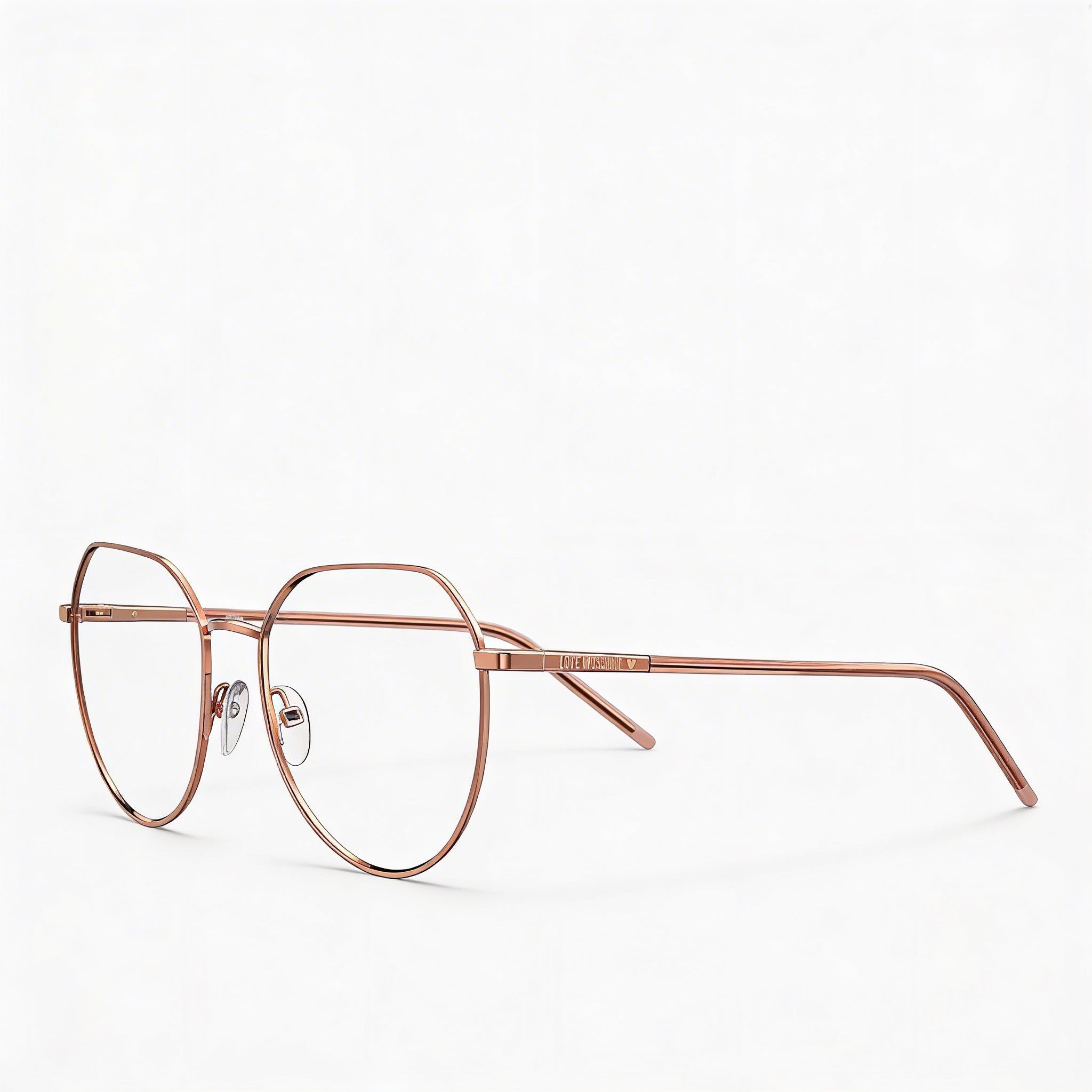 Love Moschino Logo Pill Women's Gold Copper Metal Optical Frames 54mm - Clear Demo Lenses, Prescription Ready, Photo 1