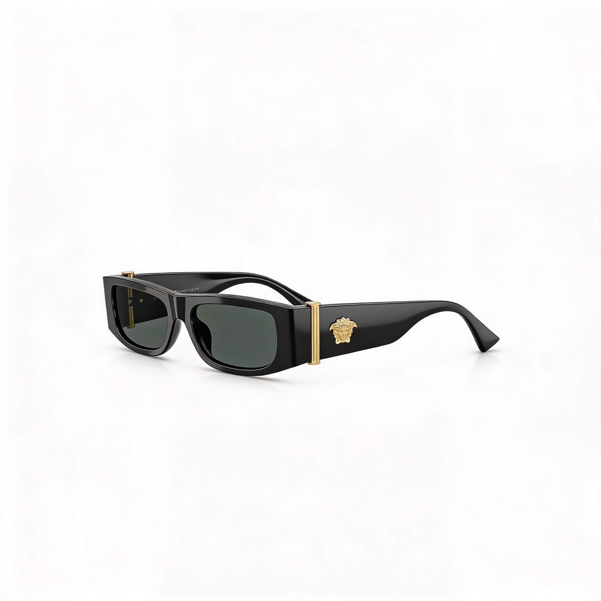 Versace Ve 4476 U Unisex Sunglasses with Black Dark Grey Acetate Frame and Dark Grey Lenses 55mm, Photo 3