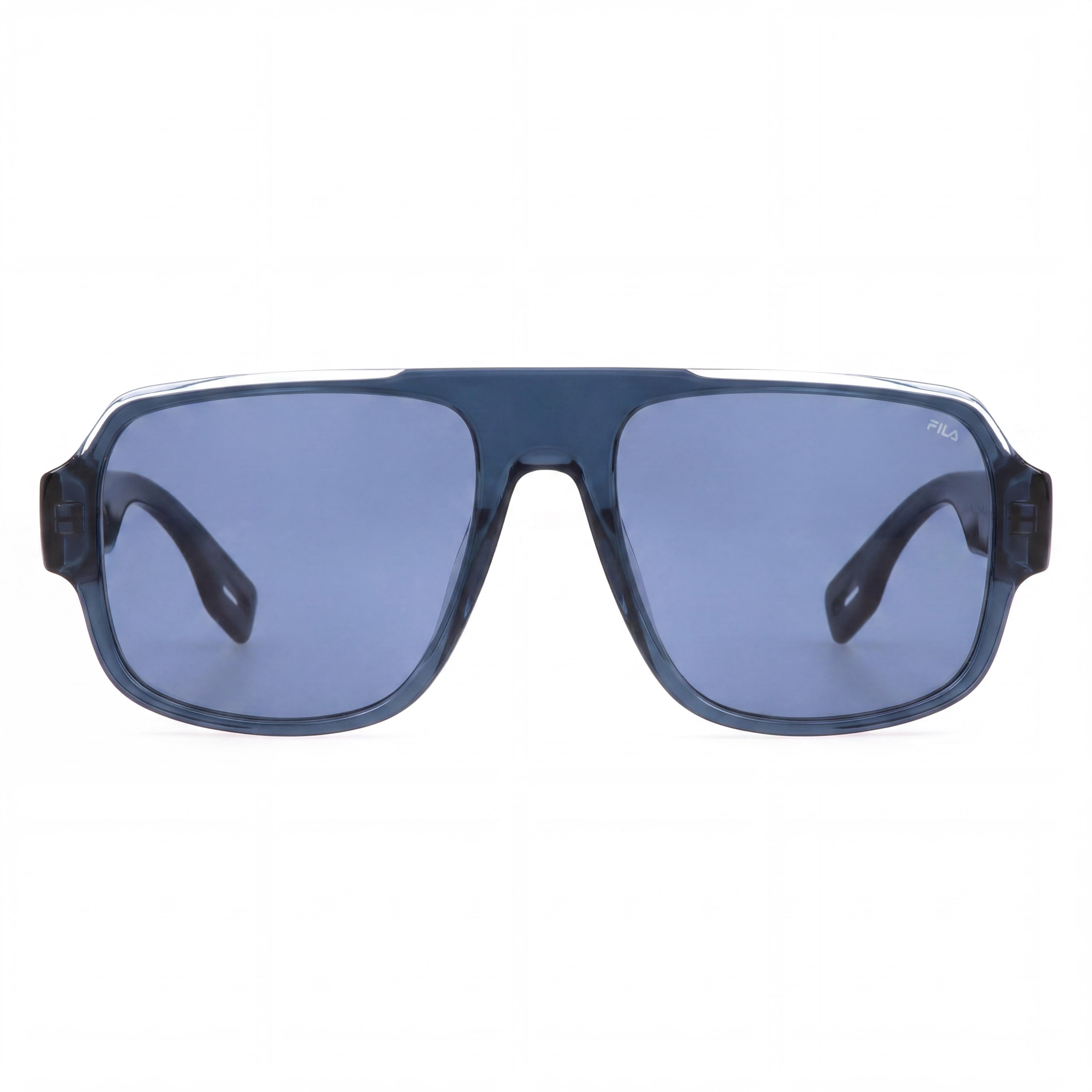 Fila Casual Navigator Unisex Blue Top Clear Blue Acetate Frame POLIESTERE CR39 Lens Sunglasses 54mm, Photo 2