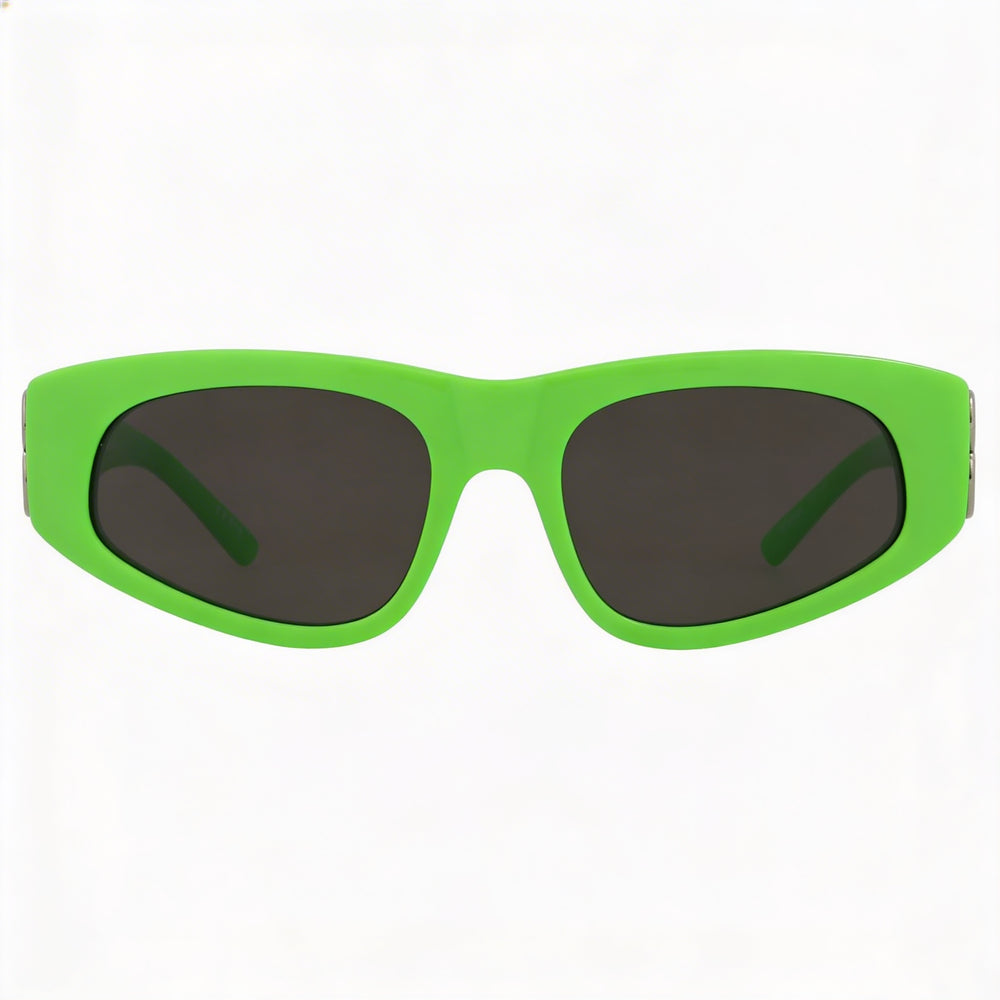 Balenciaga Cat Eye Women's Green Silver Grey Acetate Sunglasses 53mm