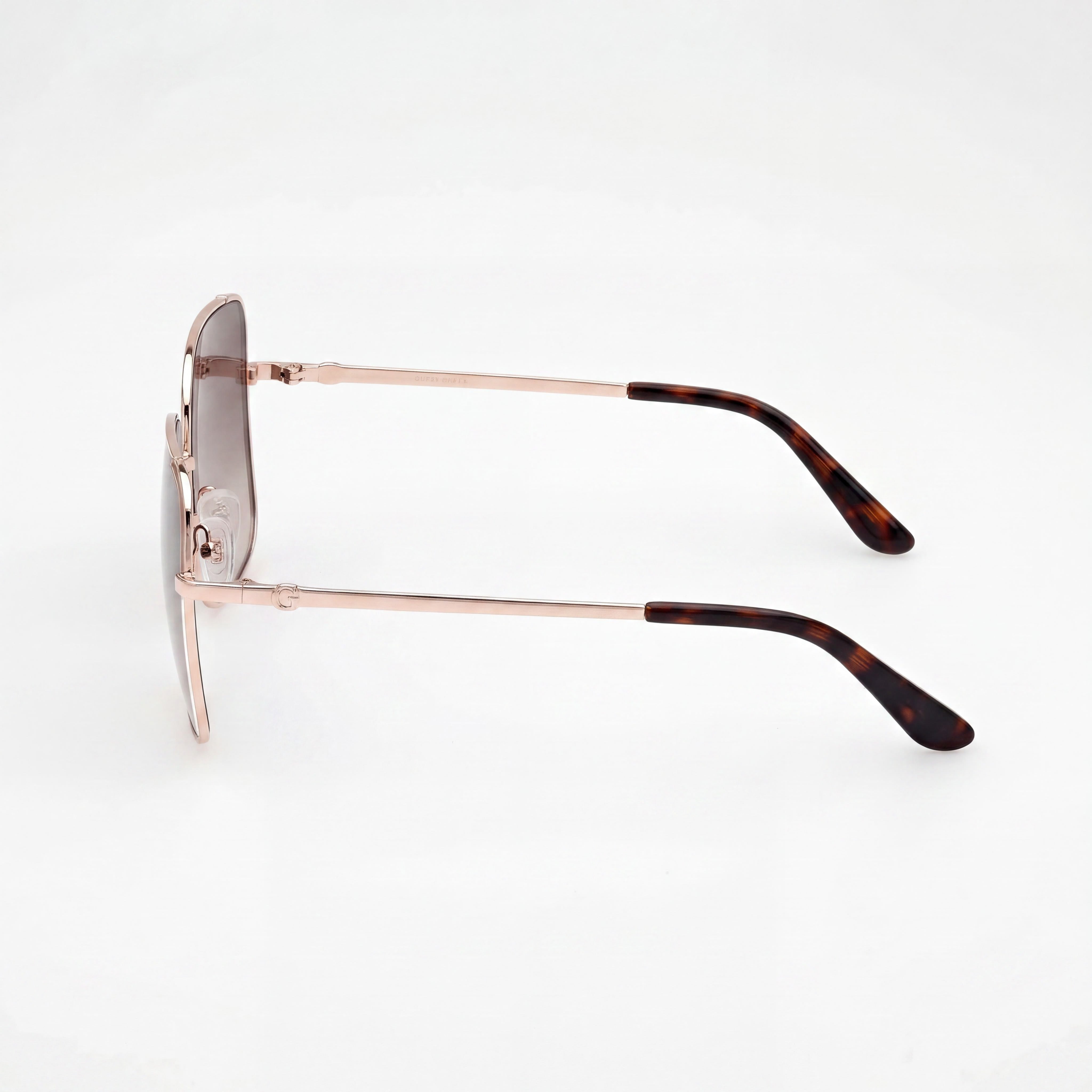 Gafas de sol GUESS GU00194 de metal brillante oro rosa degradado marrón UV 400 para mujer, 58 mm, Photo 3