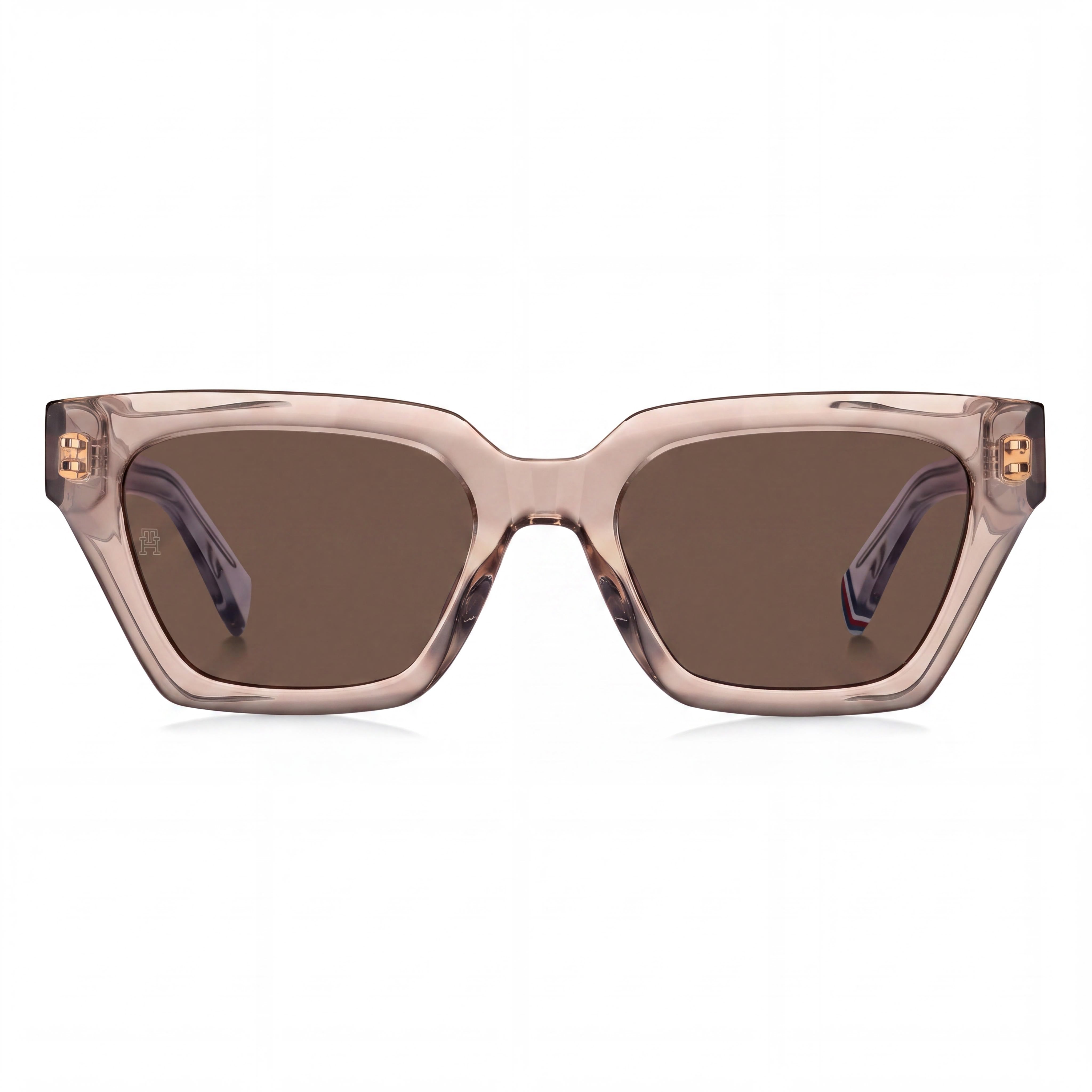 Gafas de sol Tommy Hilfiger casual para mujer, montura de acetato color carne, lentes marrones, protección UV, 52-19-140, Photo 2