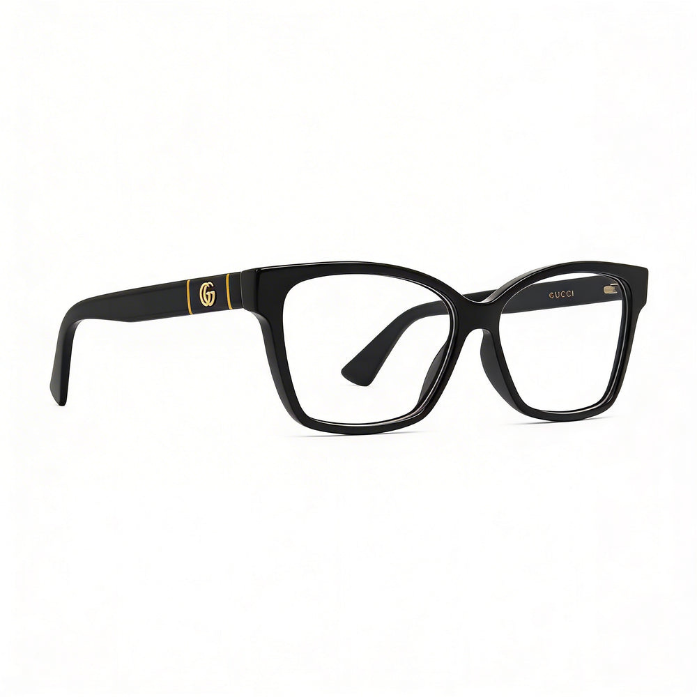 Gucci Gucci Logo GG0634O Women's Black Acetate Rectangular Eyeglasses 55-14