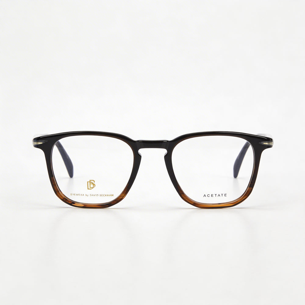 Gafas de sol unisex David Beckham DB 1050 de plástico marrón con montura de cuerno, 49 mm