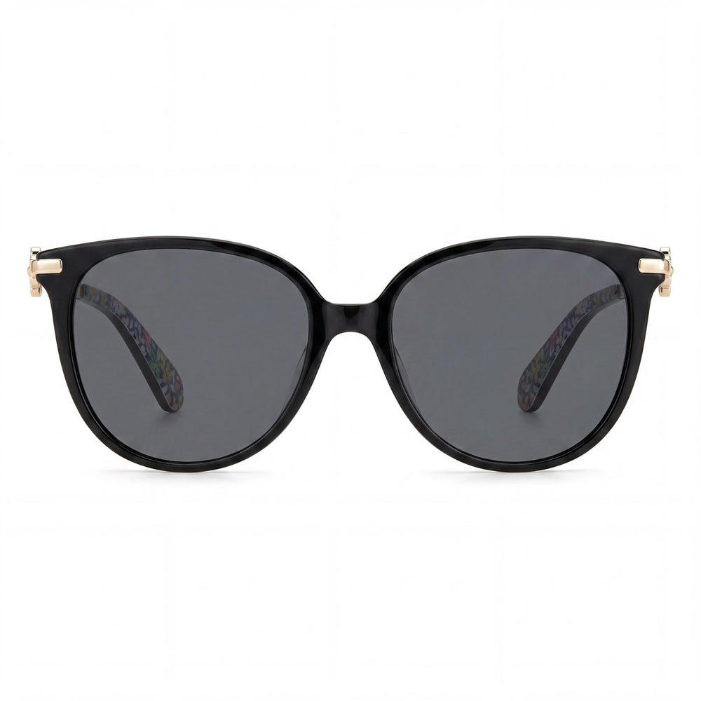 Kate Spade New York Gafas de Sol de Plástico para Mujer, Clásicas, con Protección UV, en Negro y Gris, de 60 mm