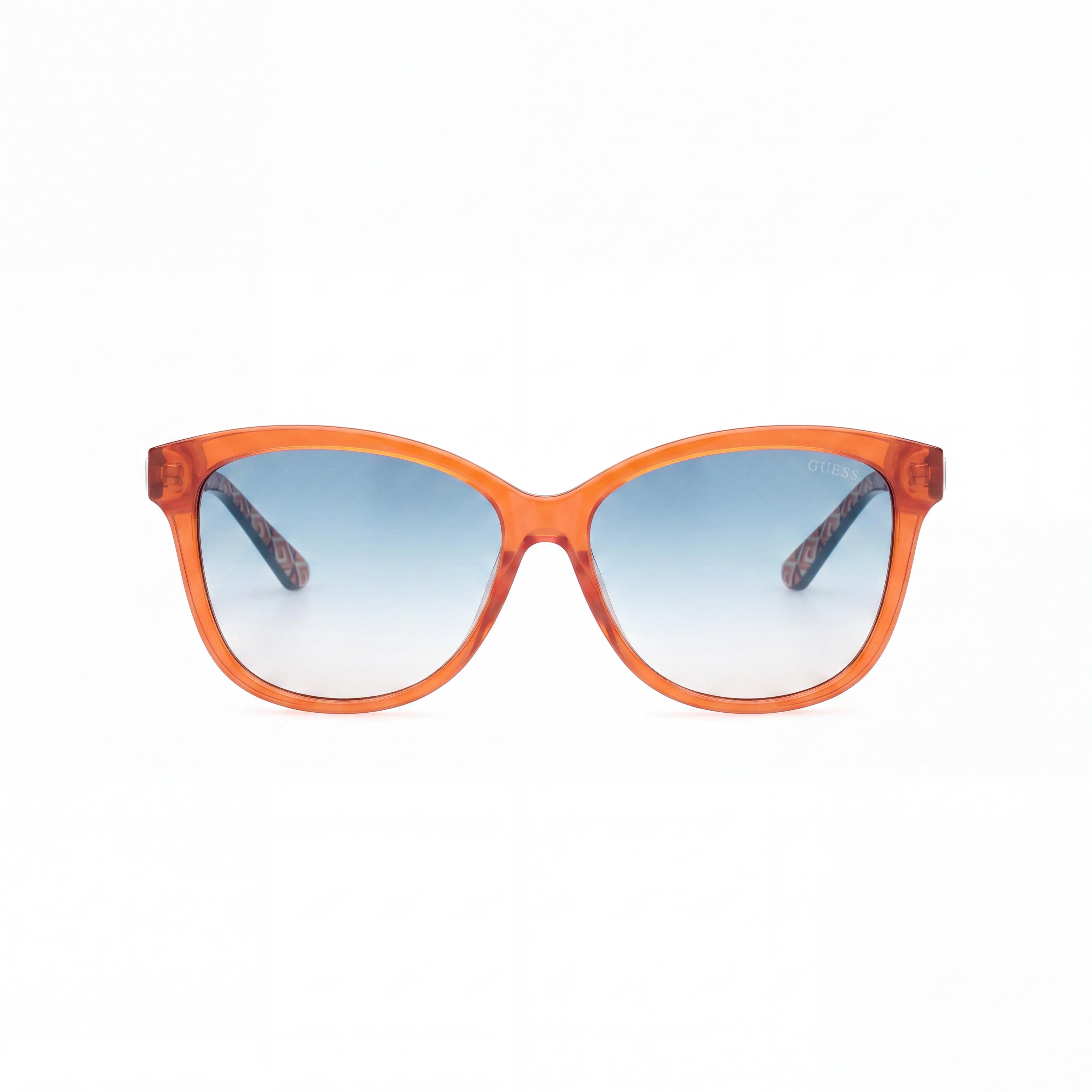 GUESS GU7920 Women's Sunglasses, UV Protective, Plastic Frame, Orange Multi-colour, Blue Mirror Lens, 58mm, Photo 2