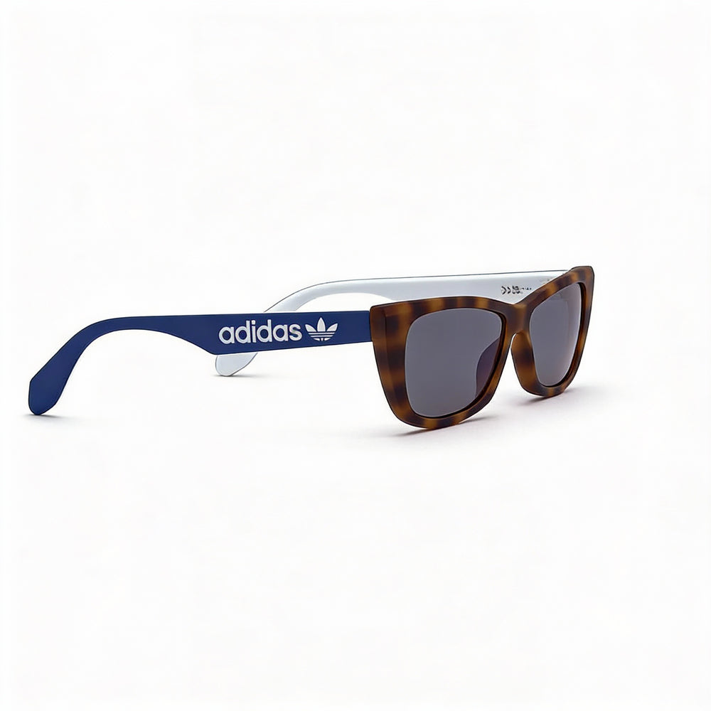 Gafas de sol adidas Originals Contemporaneo para mujer, forma de gato, de plástico, con montura marrón/azul, espejadas, azules, no polarizadas, 55 mm