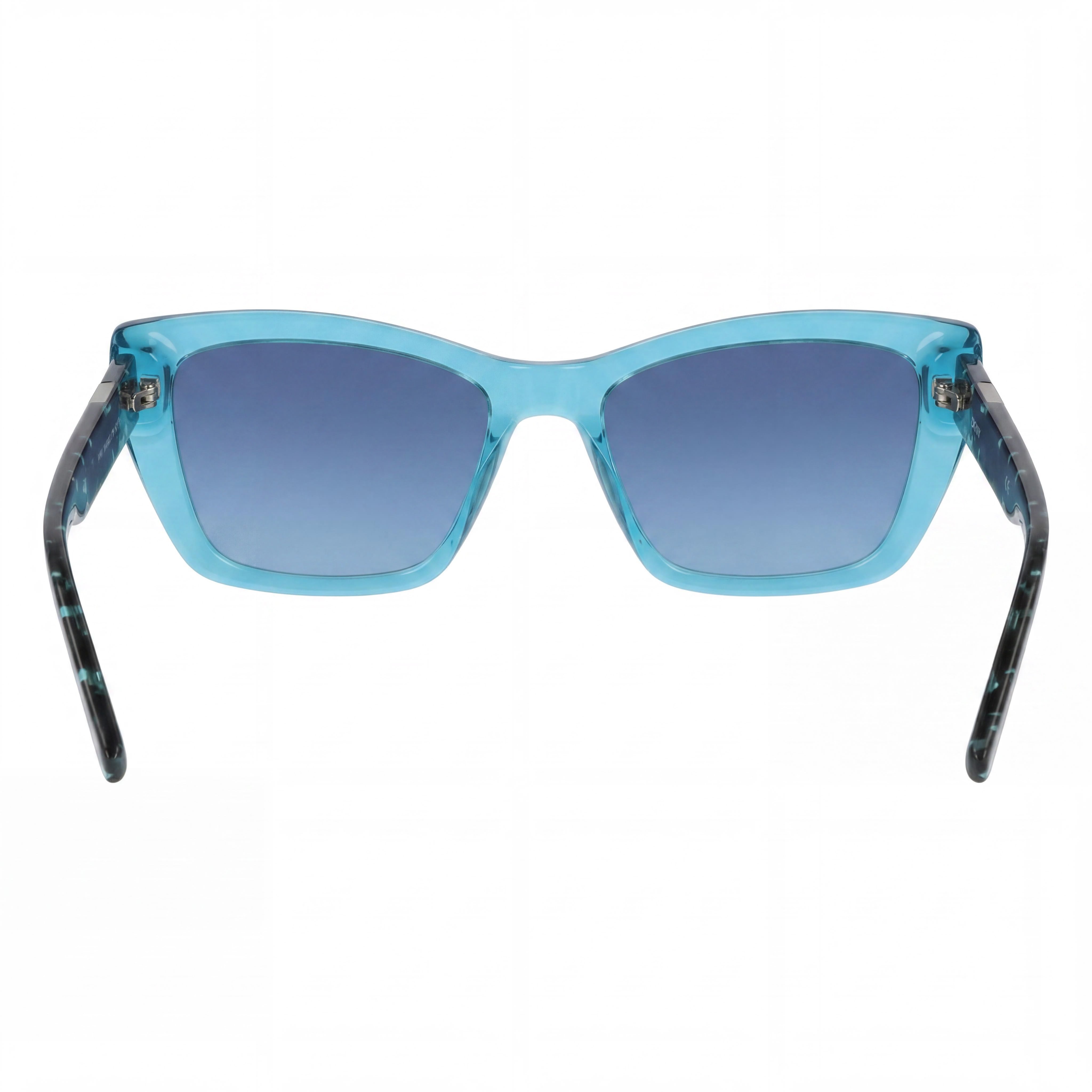 DKNY Gafas de sol de hombre modernas con montura de plástico turquesa de cristal, lentes dobles degradadas azules y verdes, protección UV, 54 mm, Photo 2