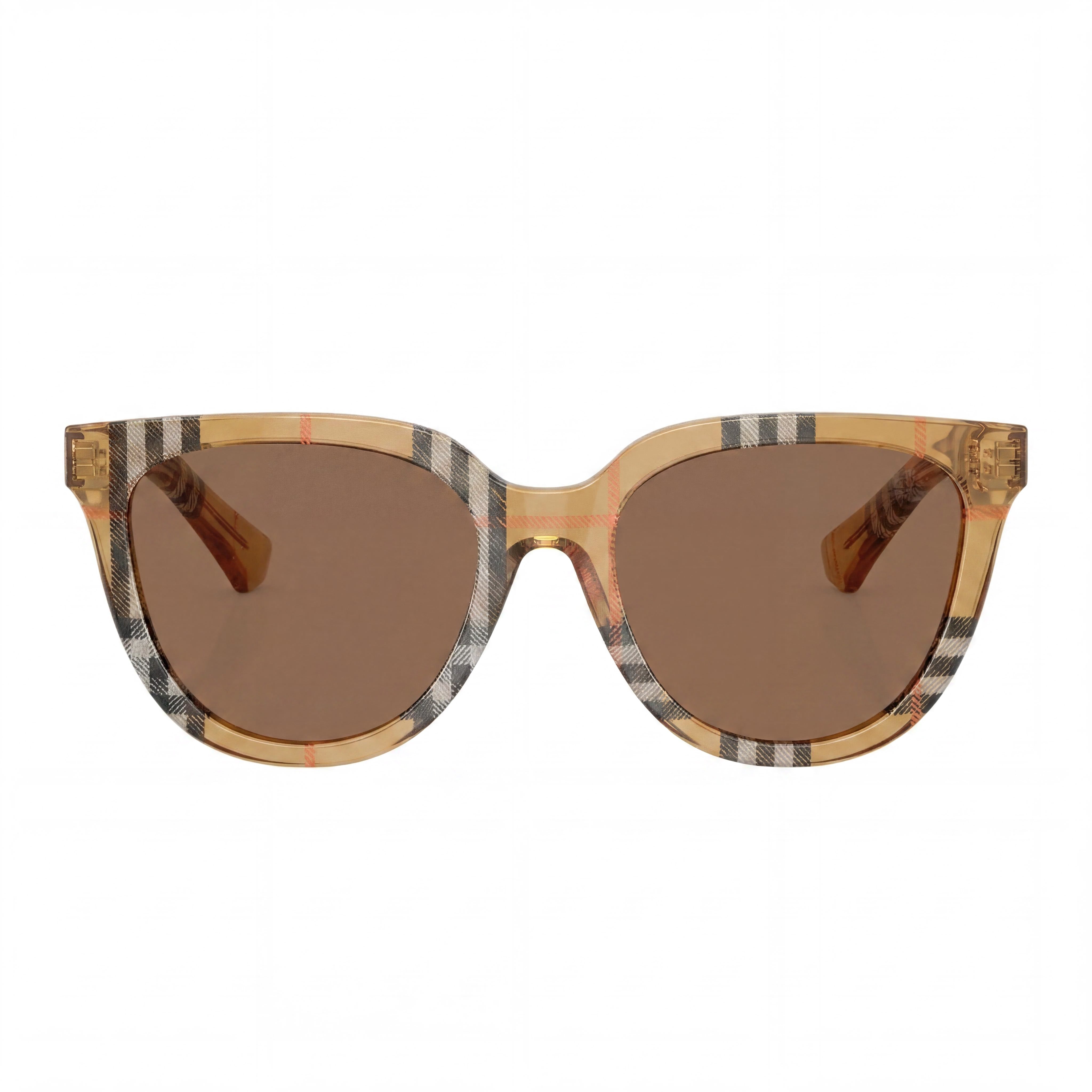 Burberry Classic Gafas Unisex con Montura de Acetato No Polarizadas Cuadros Arena / Marrón Oscuro 53-18-140, Photo 2