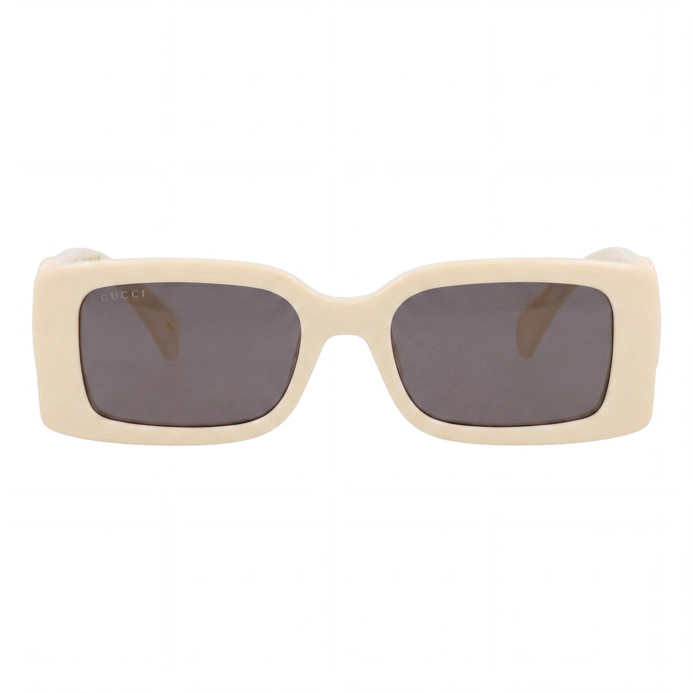 Gafas de sol Gucci para mujer, cuadradas o rectangulares, de plástico inyectado con montura y lentes en gris marfil, 54 mm