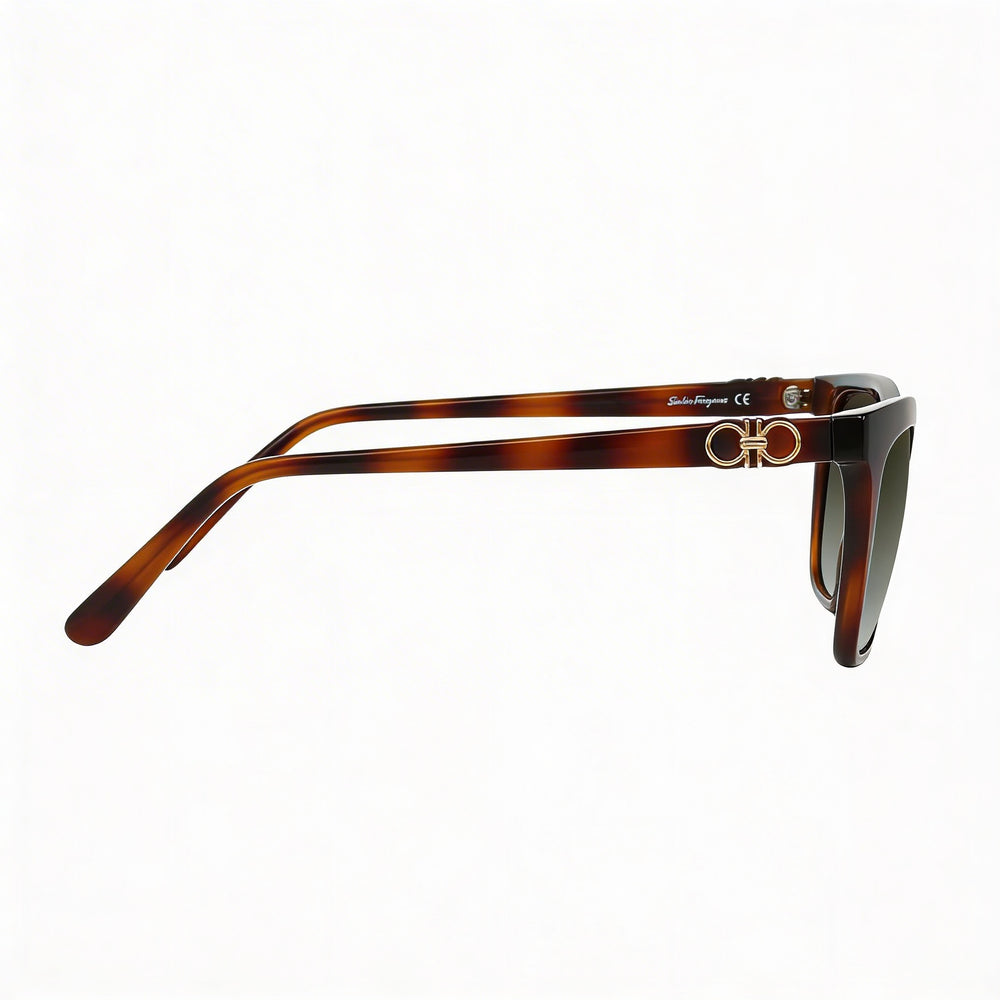 Ferragamo Sf1027s Unisex Plastic Tortoise Frame Grey Gradient Lenses 100% UV Protection Sunglasses 55mm