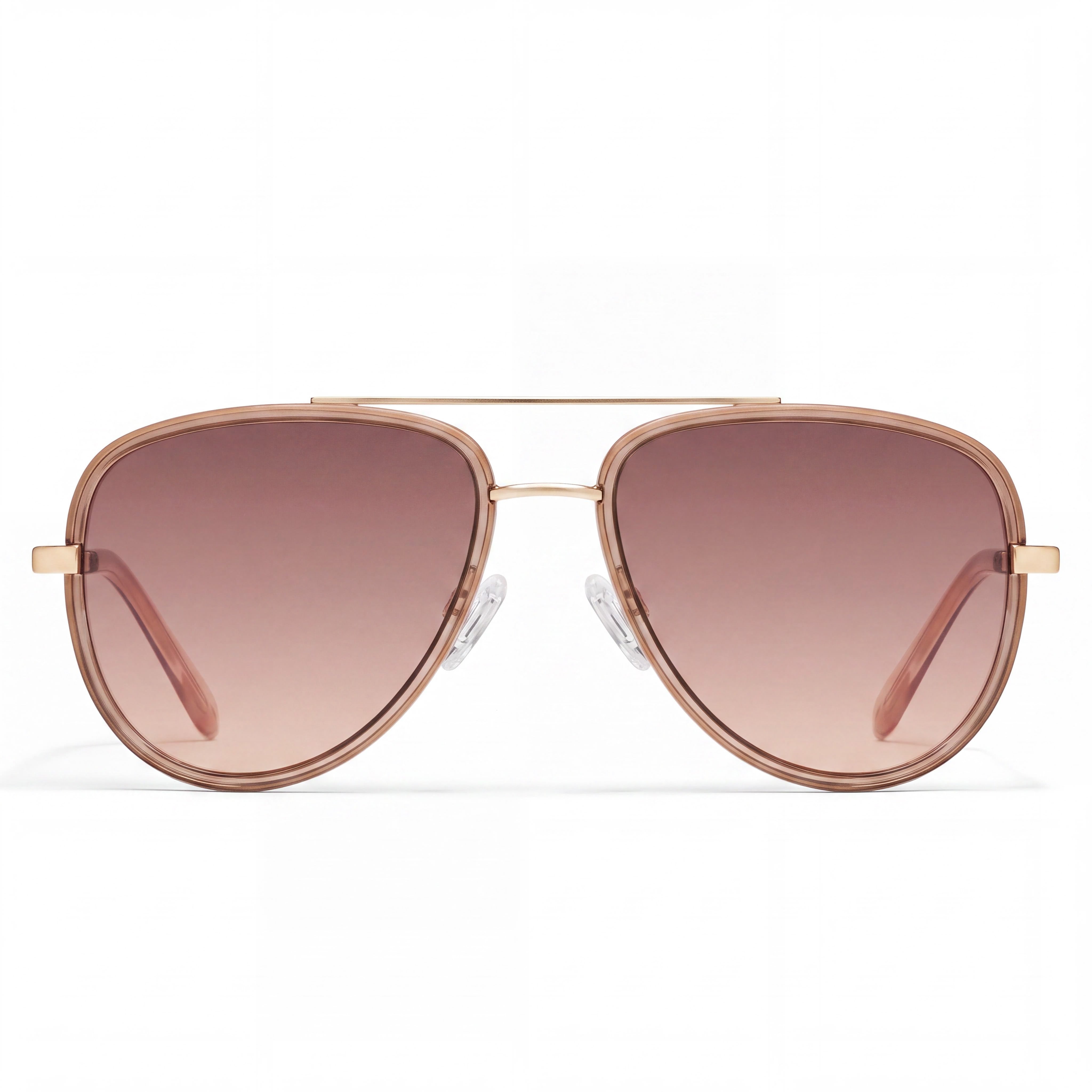 QUAY AUSTRALIA All in Medium Unisex Aviator Sunglasses, Doe Brown Fawn Combination Frame, Brown Fawn Lenses, UV Protection, 56mm, Photo 2