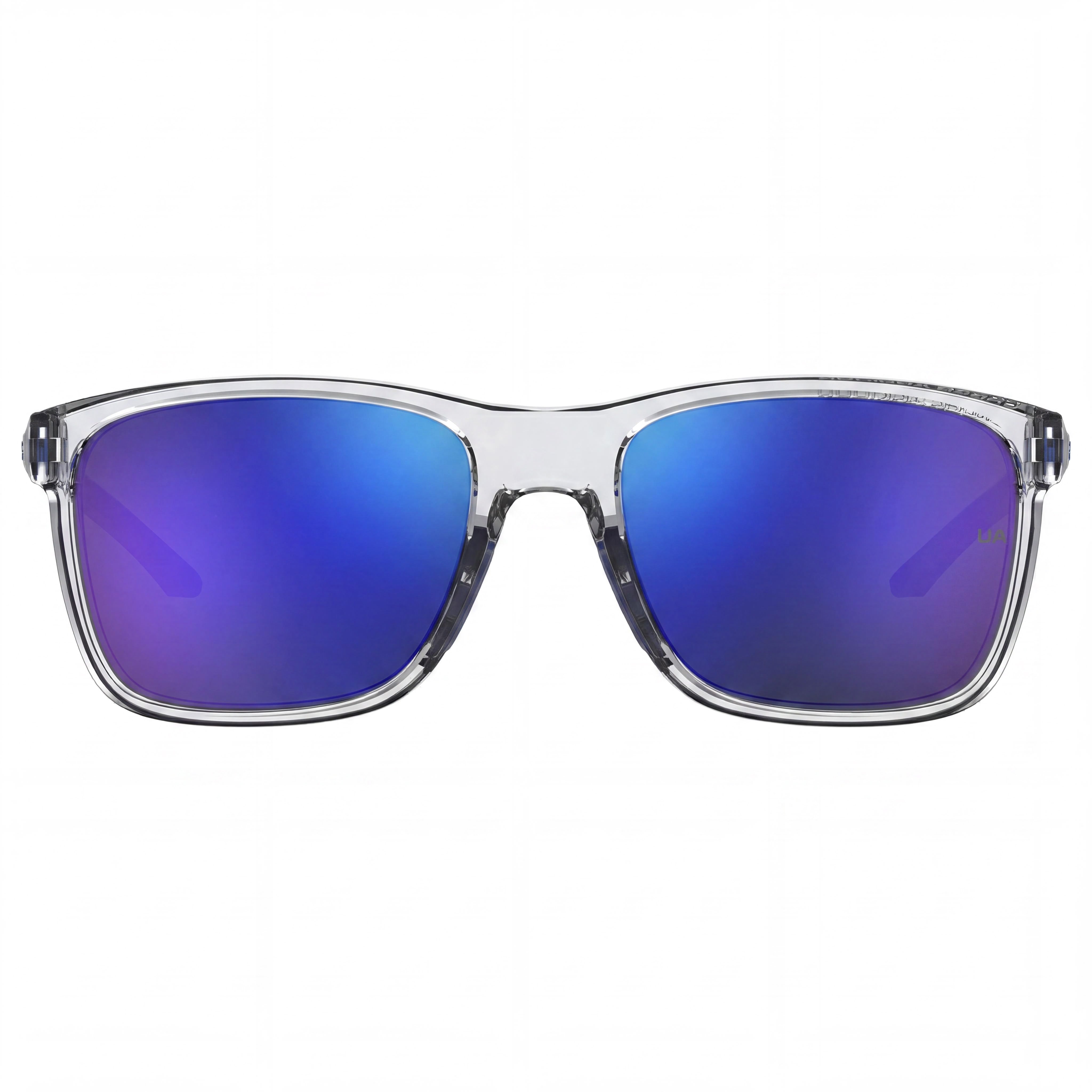 Under Armour Ua Hustle Jr. Gafas de sol unisex de poliamida cristalina, lentes verdes multicapa espejadas, protección UV de 56 mm, Photo 2