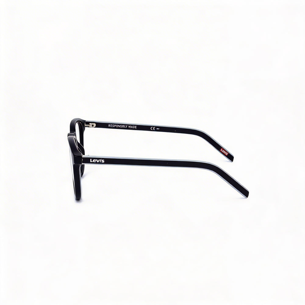 Gafas clásicas unisex Levi's con montura de PMMA ecológico, lentes no de policarbonato, negras 48 mm