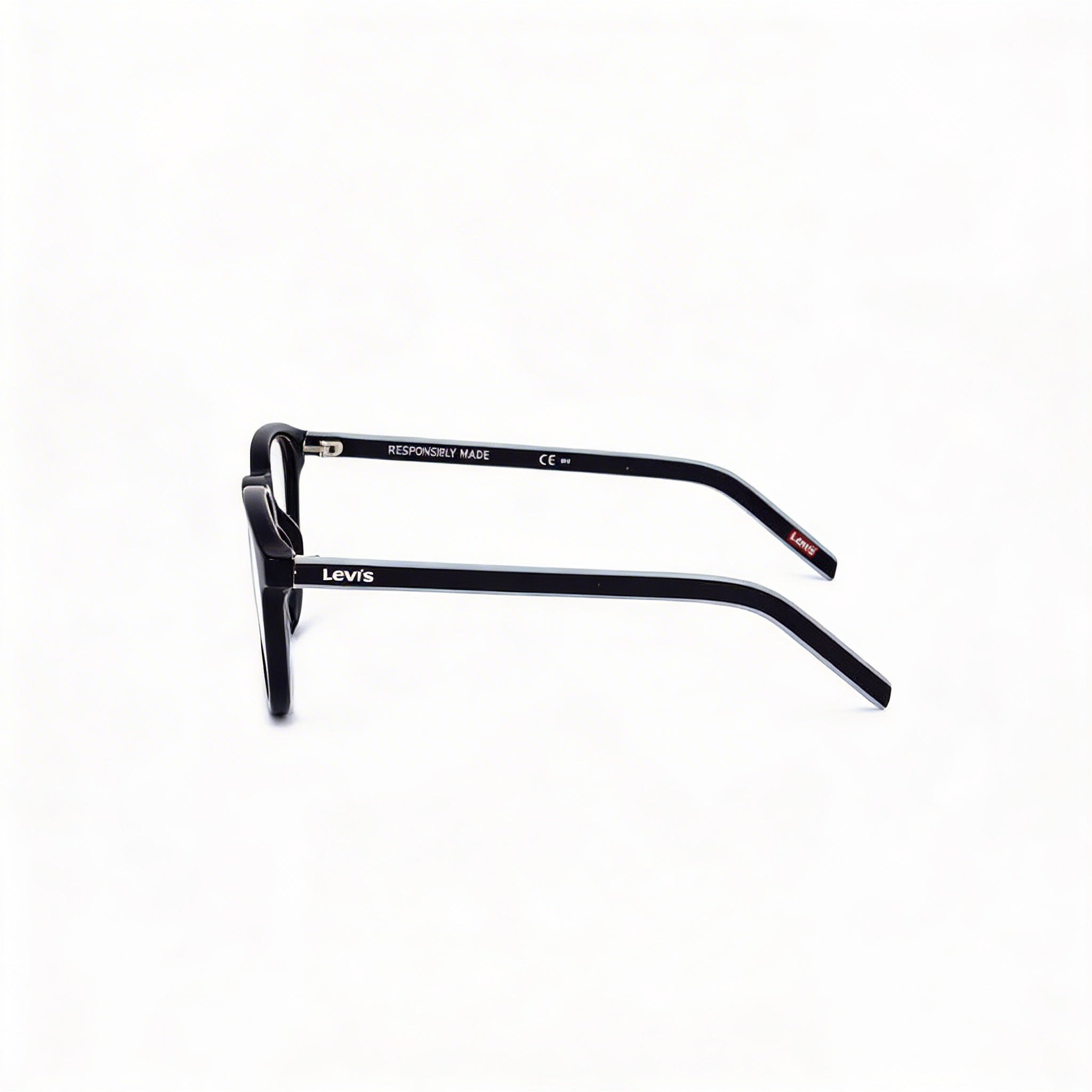 Levi's Classic Unisex Eyewear with Eco PMMA Frame, Non Polycarbonate Lenses, Black 48mm, Photo 3