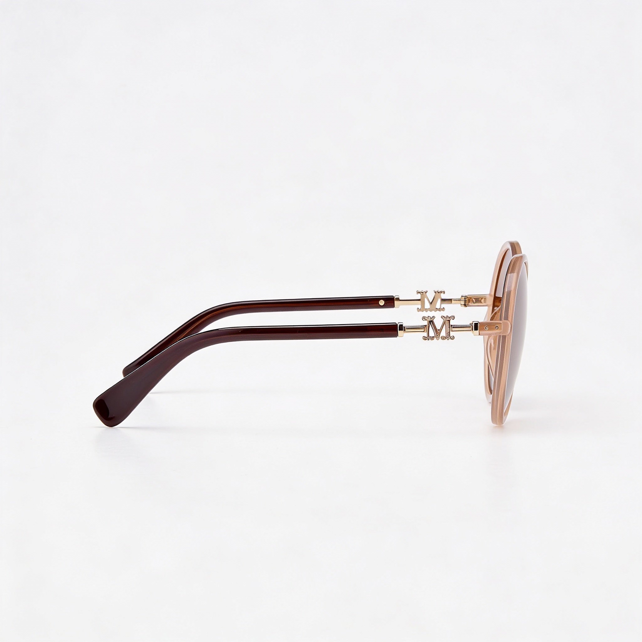 MaxMara Modern Women's Beige Injected Frame Gradient Brown Lens Sunglasses 58-17-140, Photo 3